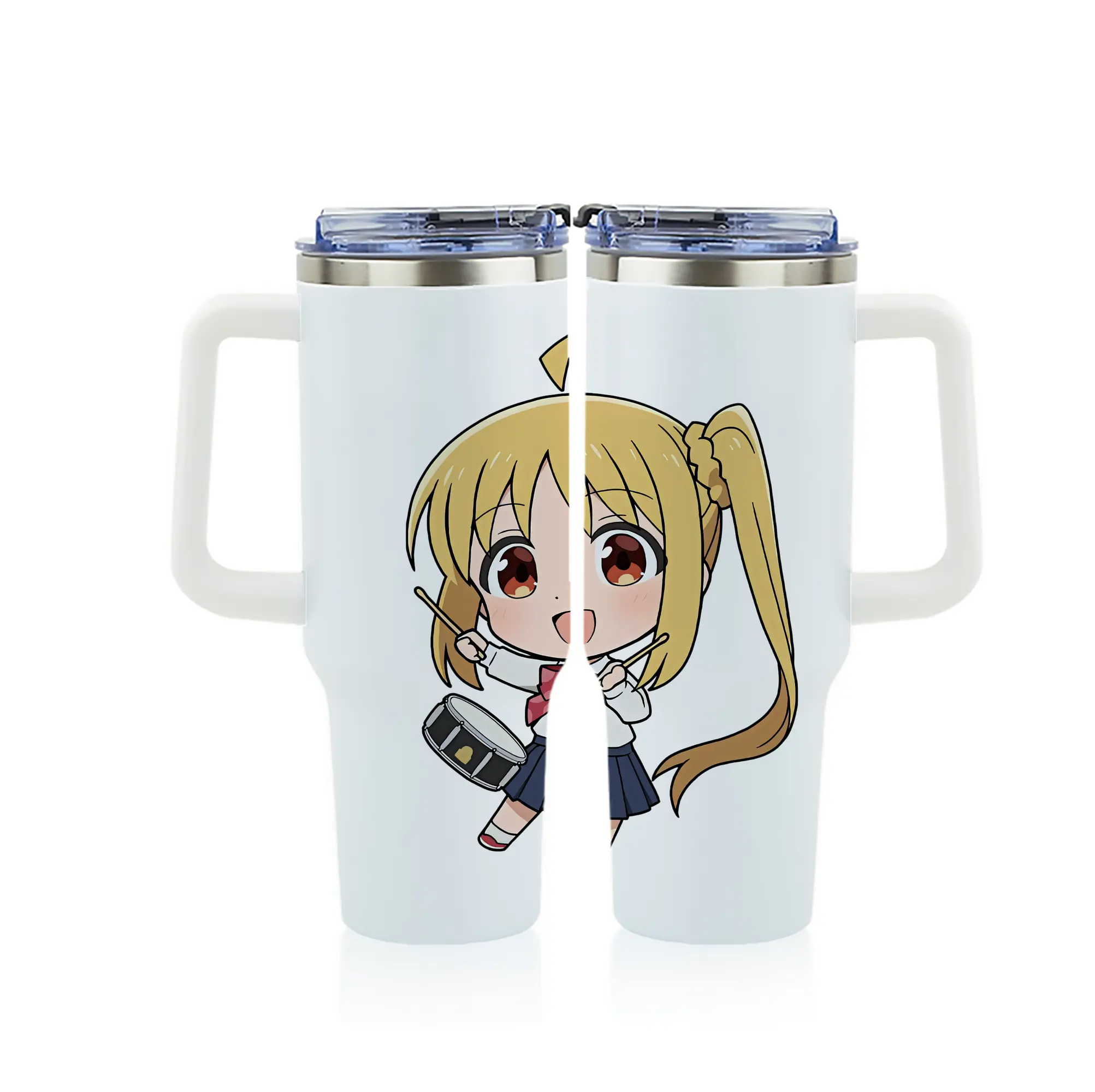 ぼっちざろっく！ グッズ,伊地知虹夏 - 1200mL フルプリント車用タンブラー ・ 304ステンレス 内側 ・ 201ステンレス 外側 ・ 保温 保冷 ・ 通勤 ドライブ アウトドア用