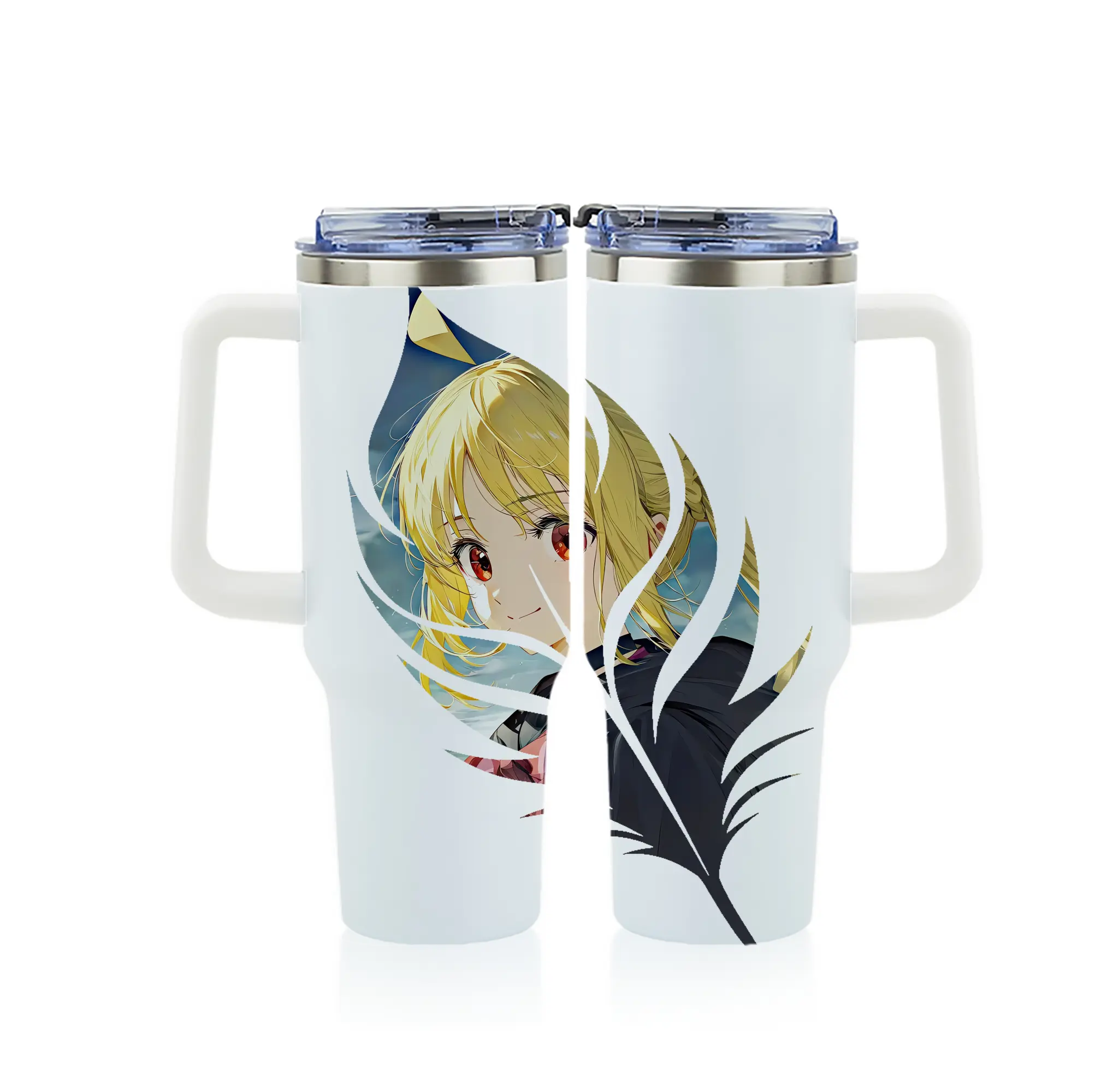 ぼっちざろっく！ グッズ,伊地知虹夏 - 1200mL フルプリント車用タンブラー ・ 304ステンレス 内側 ・ 201ステンレス 外側 ・ 保温 保冷 ・ 通勤 ドライブ アウトドア用