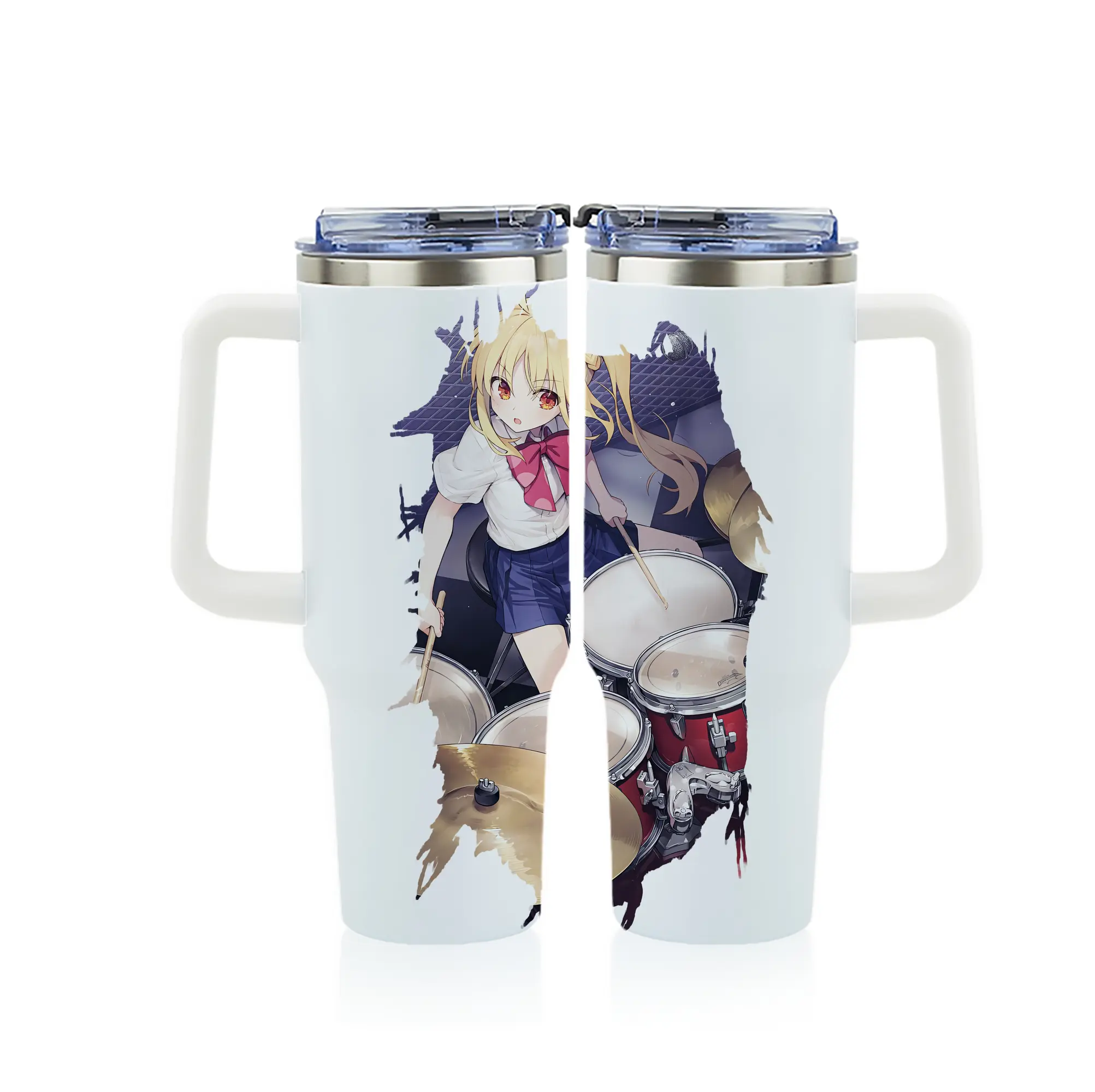 ぼっちざろっく！ グッズ,伊地知虹夏 - 1200mL フルプリント車用タンブラー ・ 304ステンレス 内側 ・ 201ステンレス 外側 ・ 保温 保冷 ・ 通勤 ドライブ アウトドア用