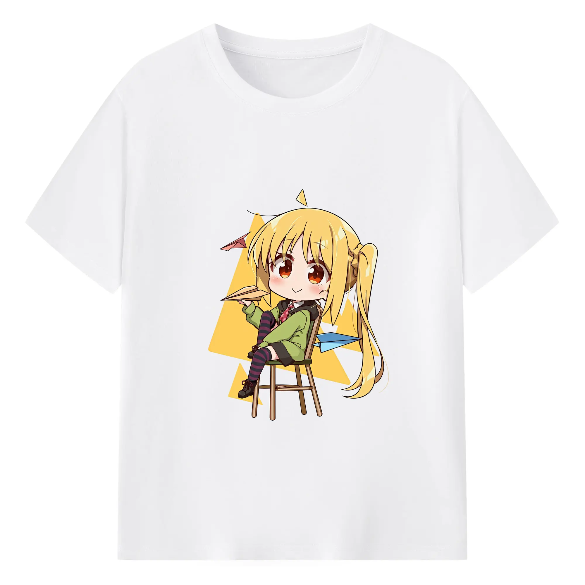 ぼっちざろっく！ グッズ,伊地知虹夏 - 綿100％ 半袖Tシャツ ・ フロントプリント ・ 快適 通気性 ・ 日常使い 散歩 スポーツ用