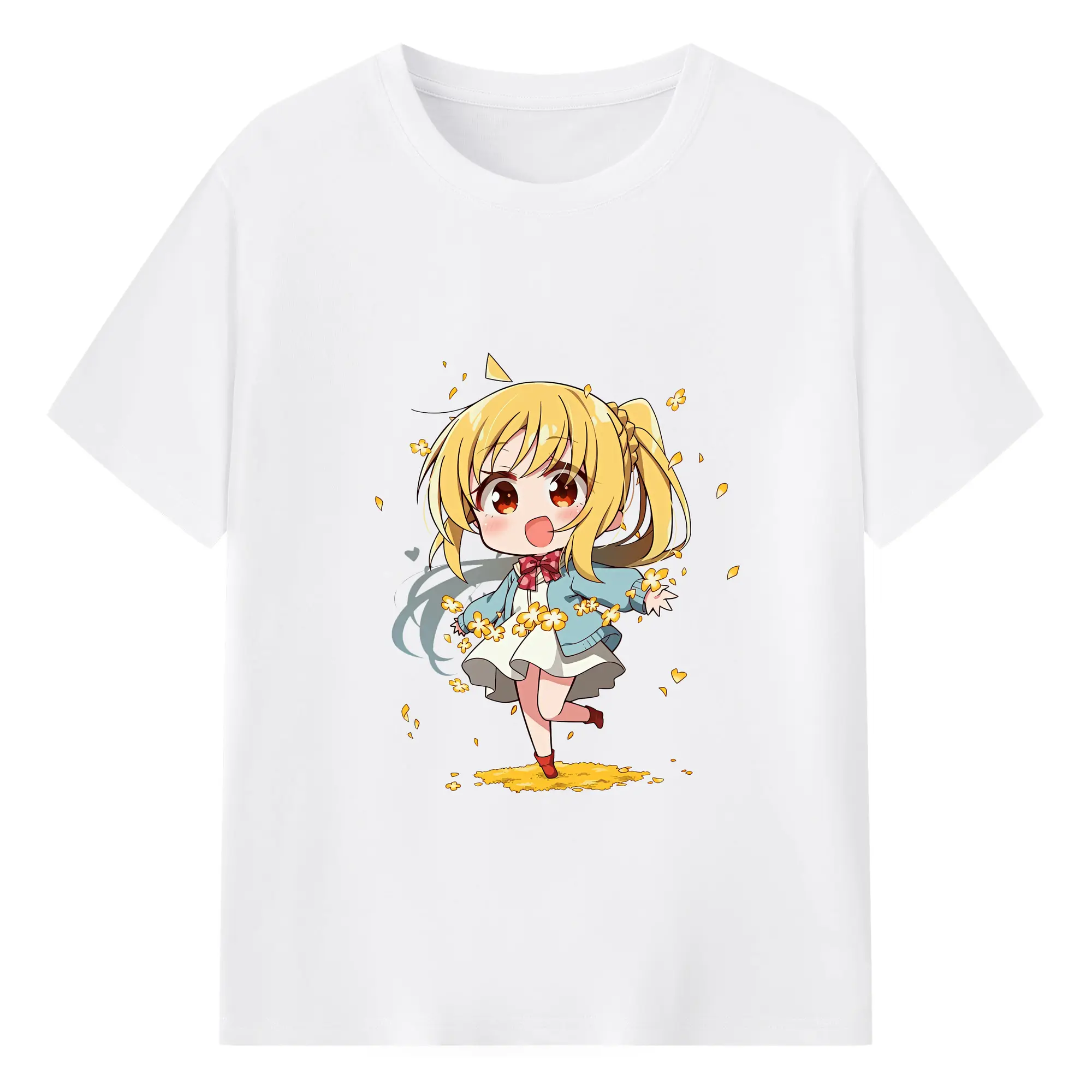 ぼっちざろっく！ グッズ,伊地知虹夏 - 綿100％ 半袖Tシャツ ・ フロントプリント ・ 快適 通気性 ・ 日常使い 散歩 スポーツ用