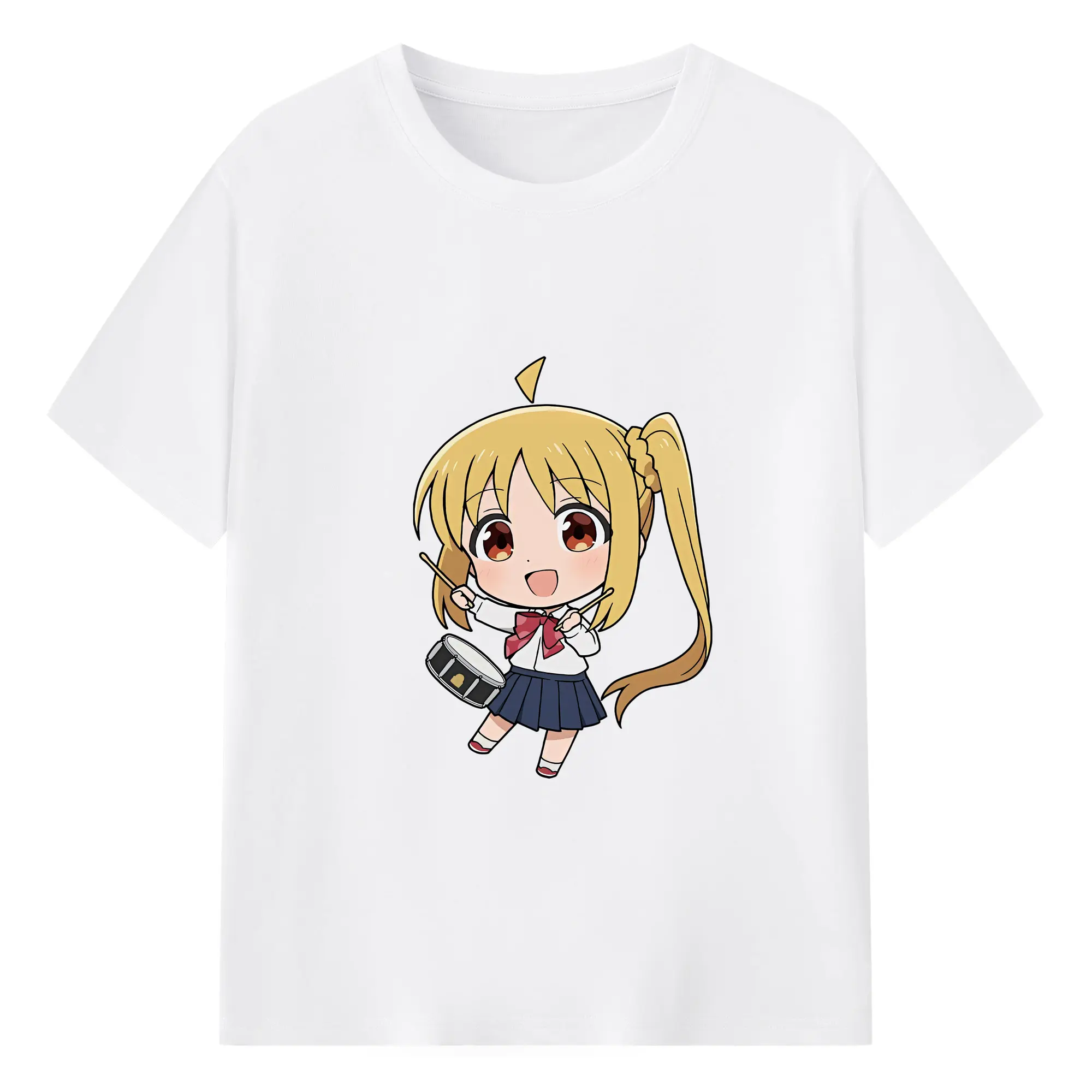 ぼっちざろっく！ グッズ,伊地知虹夏 - 綿100％ 半袖Tシャツ ・ フロントプリント ・ 快適 通気性 ・ 日常使い 散歩 スポーツ用