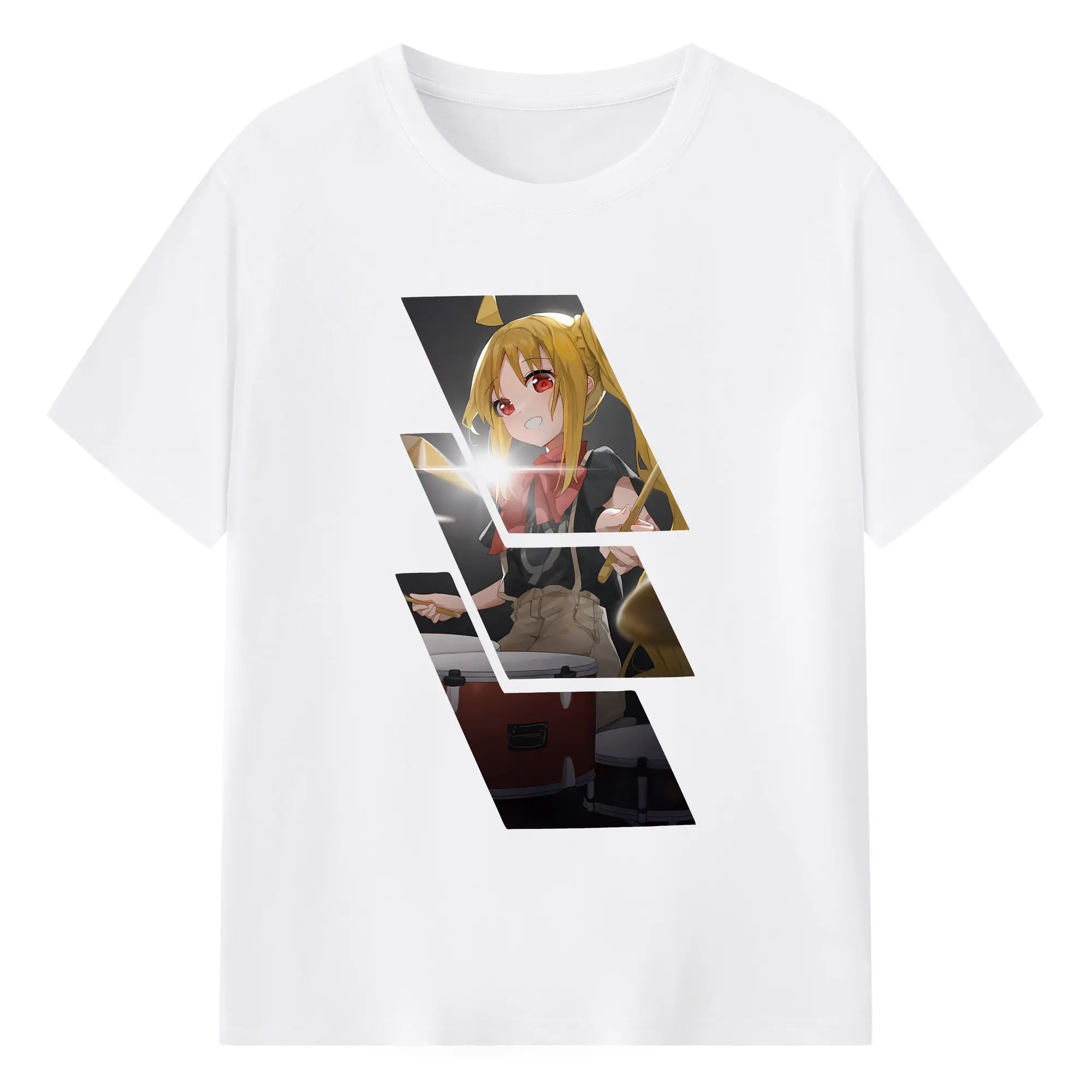 ぼっちざろっく！ グッズ,伊地知虹夏 - 綿100％ 半袖Tシャツ ・ フロントプリント ・ 快適 通気性 ・ 日常使い 散歩 スポーツ用
