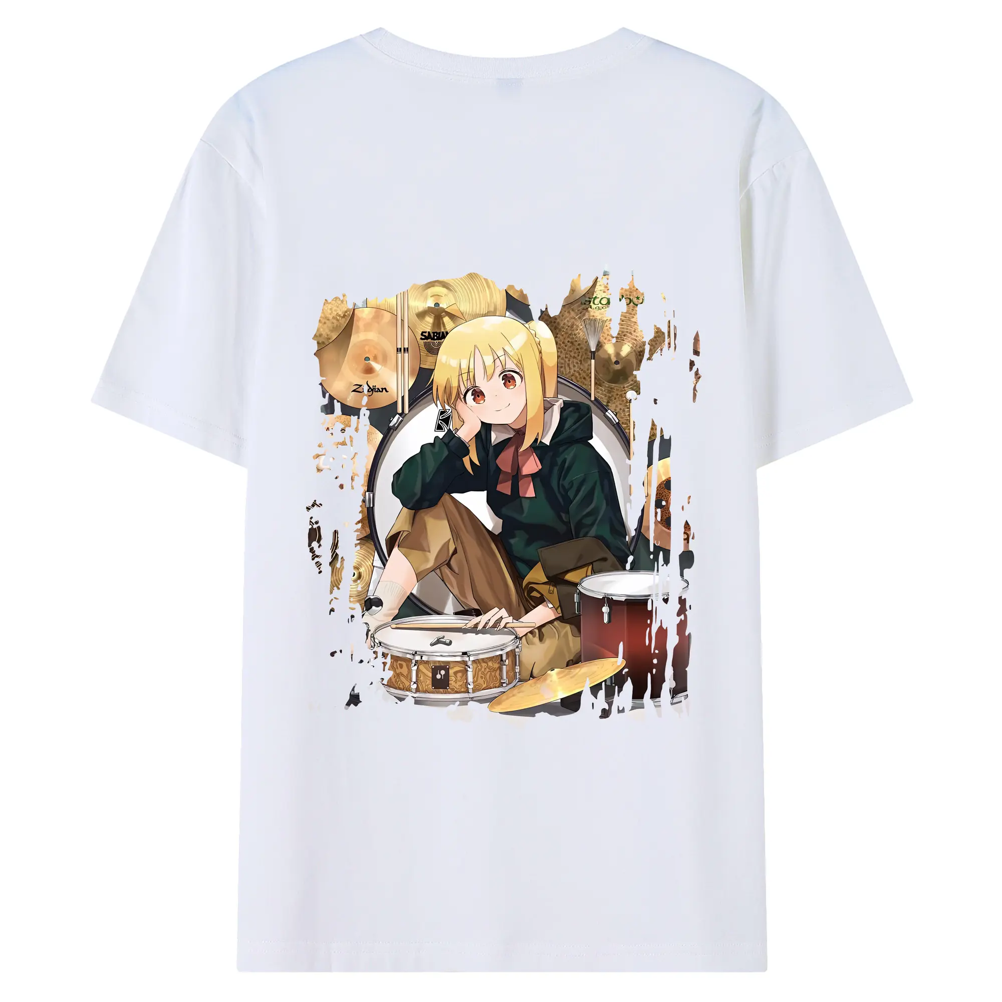 ぼっちざろっく！ グッズ,伊地知虹夏 - 綿100％ 半袖Tシャツ ・ バックプリント ・ 快適 通気性 ・ 日常使い 散歩 スポーツ用