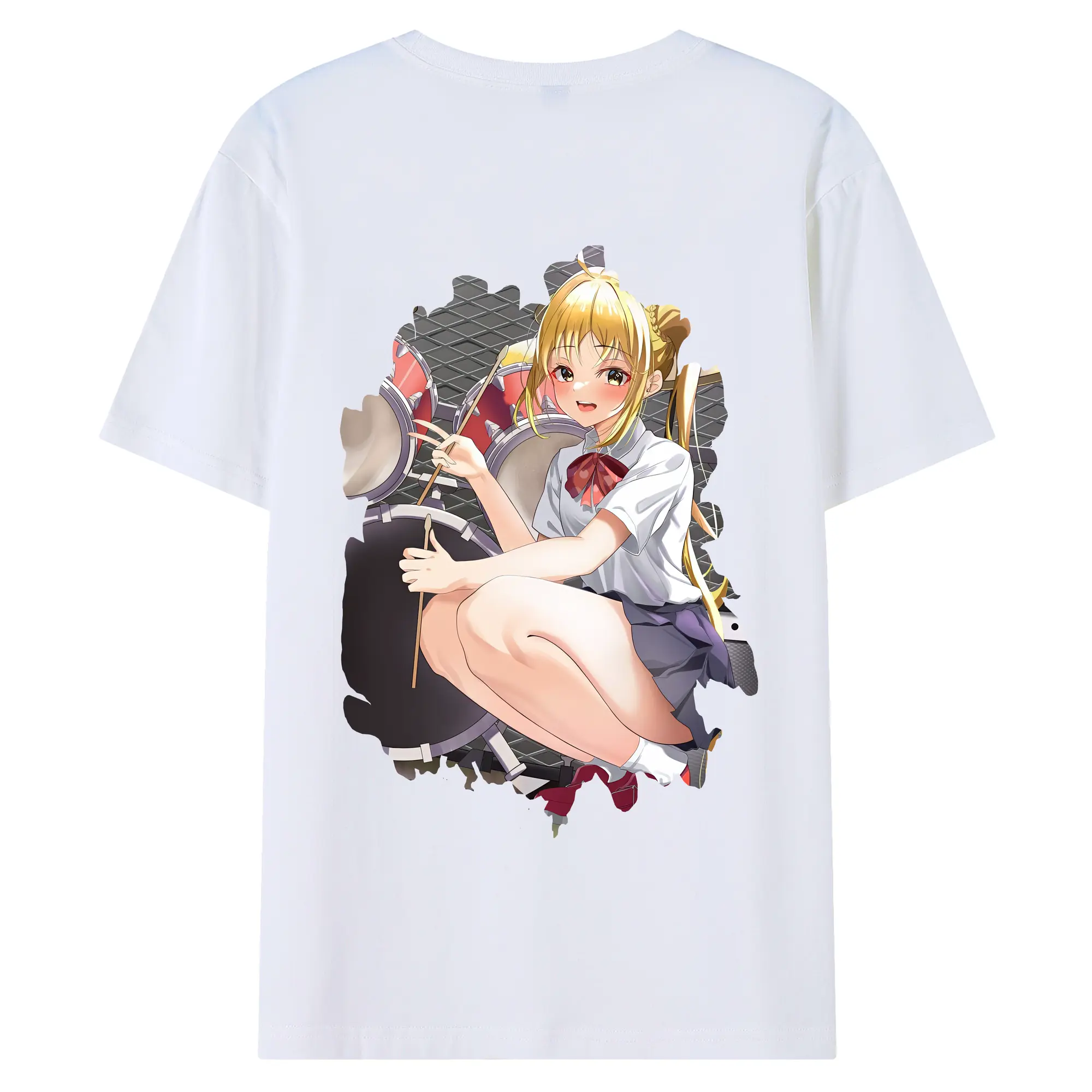 ぼっちざろっく！ グッズ,伊地知虹夏 - 綿100％ 半袖Tシャツ ・ バックプリント ・ 快適 通気性 ・ 日常使い 散歩 スポーツ用