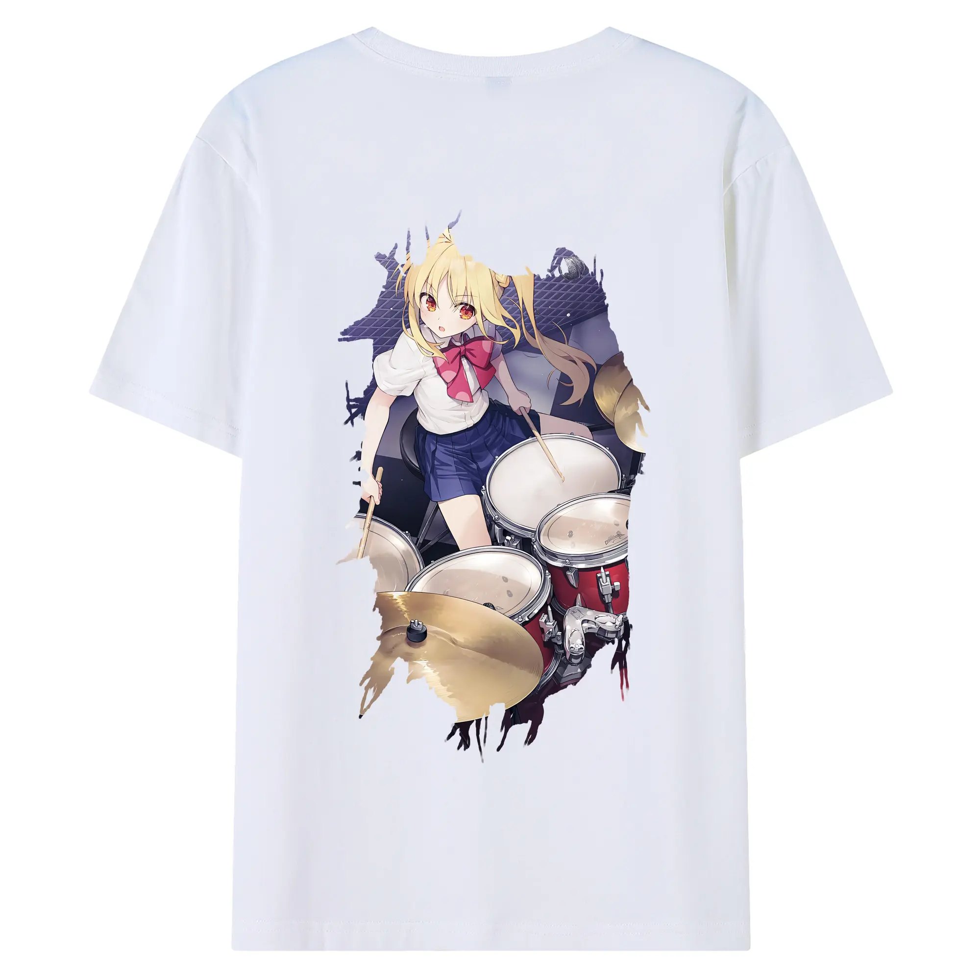 ぼっちざろっく！ グッズ,伊地知虹夏 - 綿100％ 半袖Tシャツ ・ バックプリント ・ 快適 通気性 ・ 日常使い 散歩 スポーツ用