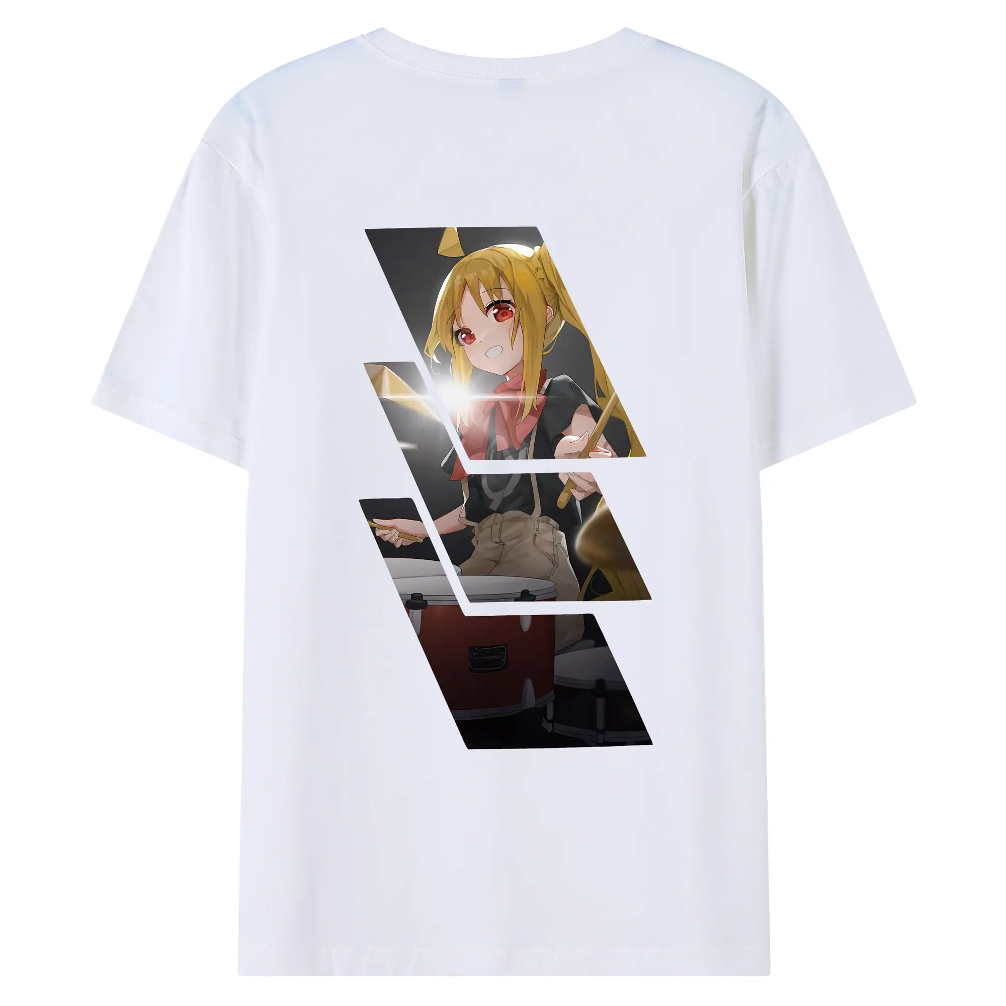 ぼっちざろっく！ グッズ,伊地知虹夏 - 綿100％ 半袖Tシャツ ・ バックプリント ・ 快適 通気性 ・ 日常使い 散歩 スポーツ用