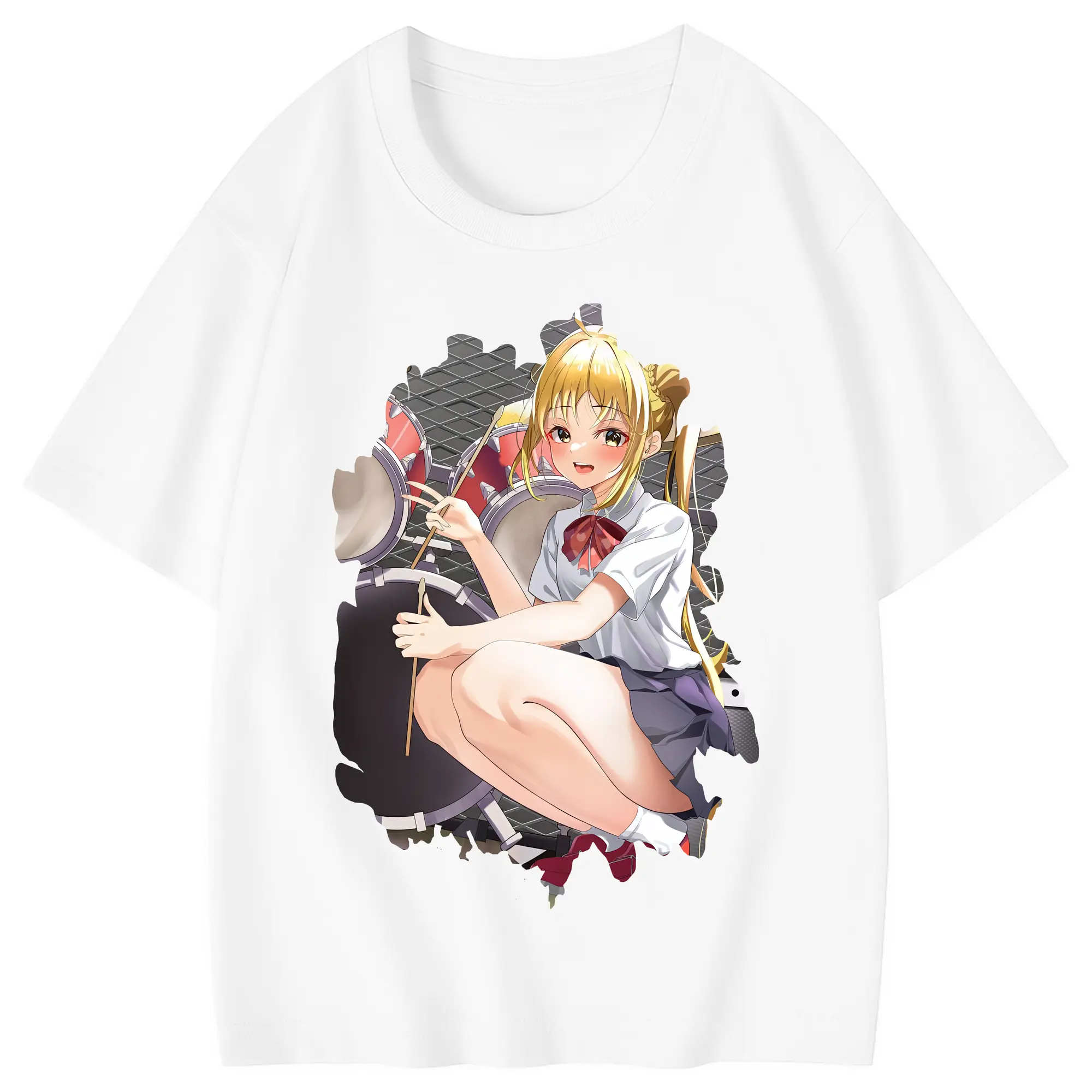 ぼっちざろっく！ グッズ,伊地知虹夏 - 綿100％ キッズTシャツ ・ フロントプリント ・ 快適 通気性 ・ スポーツ カジュアル 散歩用