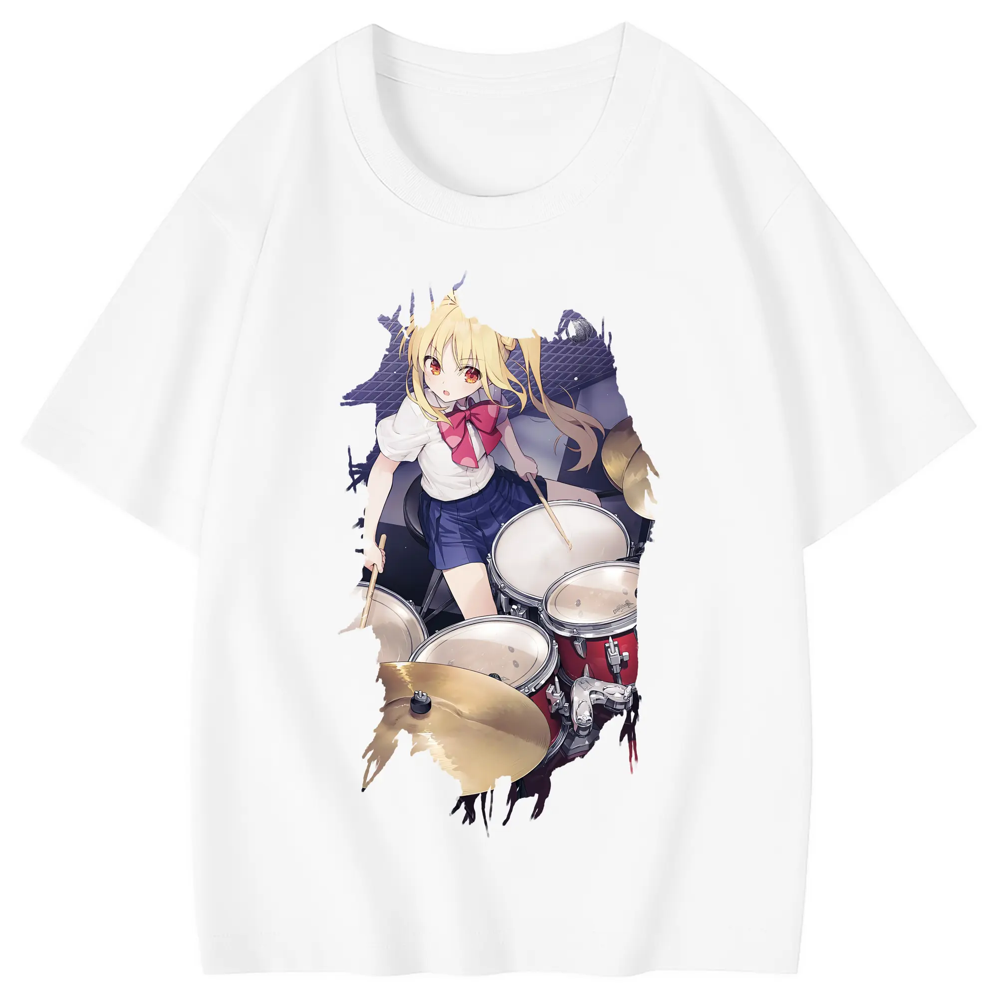 ぼっちざろっく！ グッズ,伊地知虹夏 - 綿100％ キッズTシャツ ・ フロントプリント ・ 快適 通気性 ・ スポーツ カジュアル 散歩用