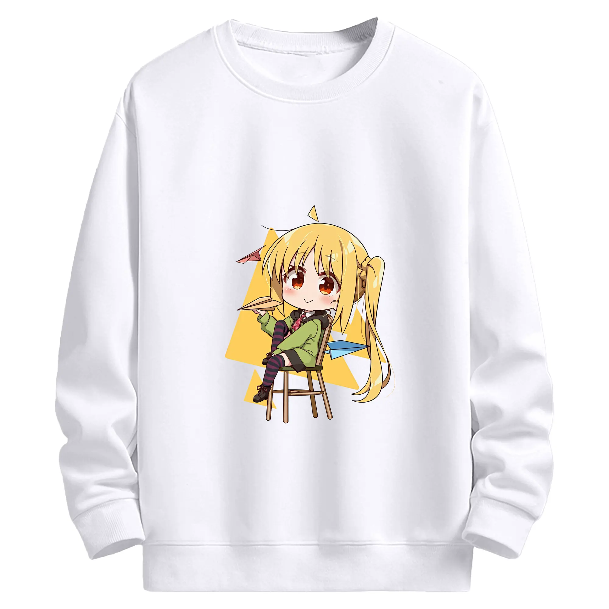 ぼっちざろっく！ グッズ,伊地知虹夏 - 高品質 クルーネック スウェット ・ コットン59％ ポリエステル41％ ・ ユニセックス 長袖 トレーナー ・ カジュアル デイリー スポーツ 散歩用