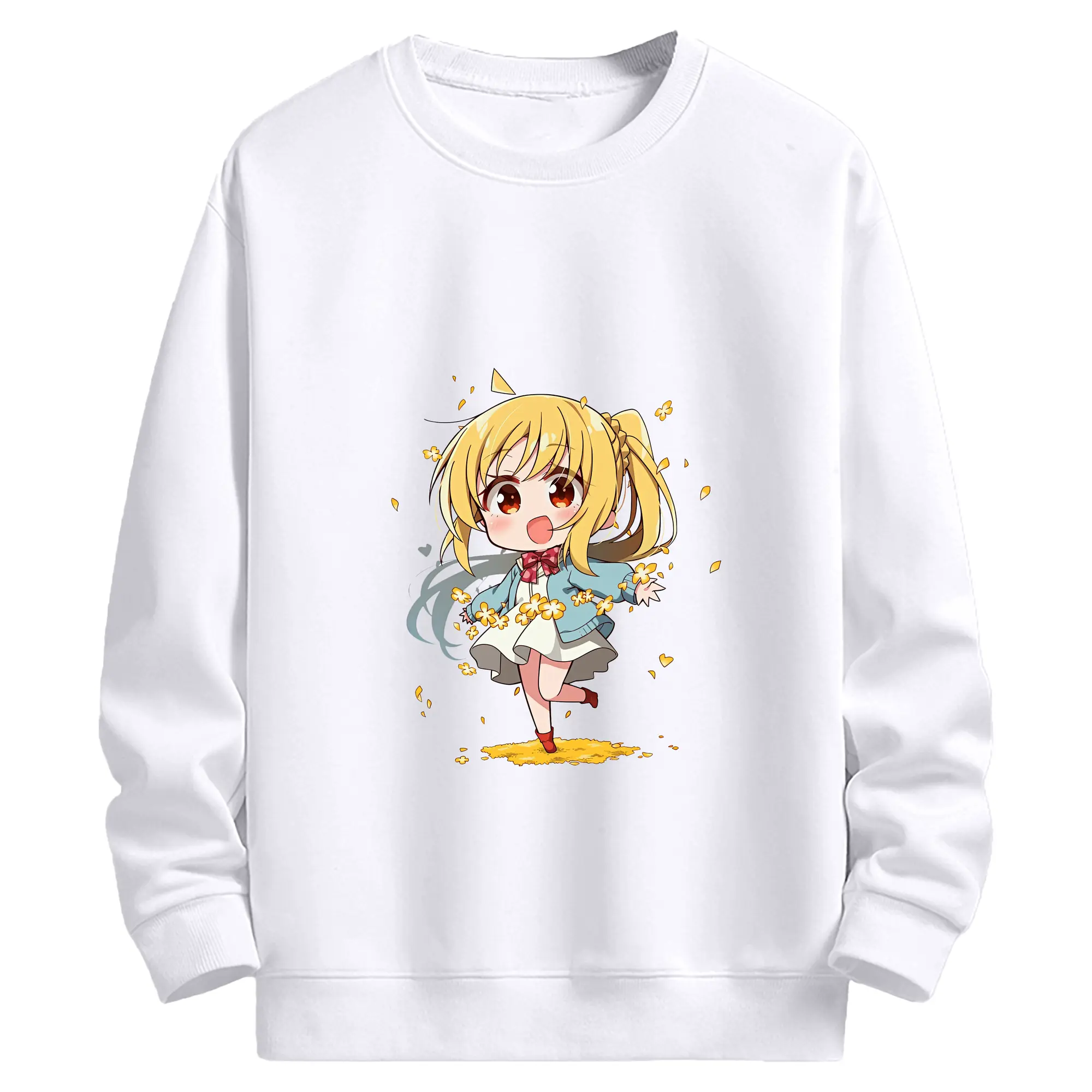 ぼっちざろっく！ グッズ,伊地知虹夏 - 高品質 クルーネック スウェット ・ コットン59％ ポリエステル41％ ・ ユニセックス 長袖 トレーナー ・ カジュアル デイリー スポーツ 散歩用