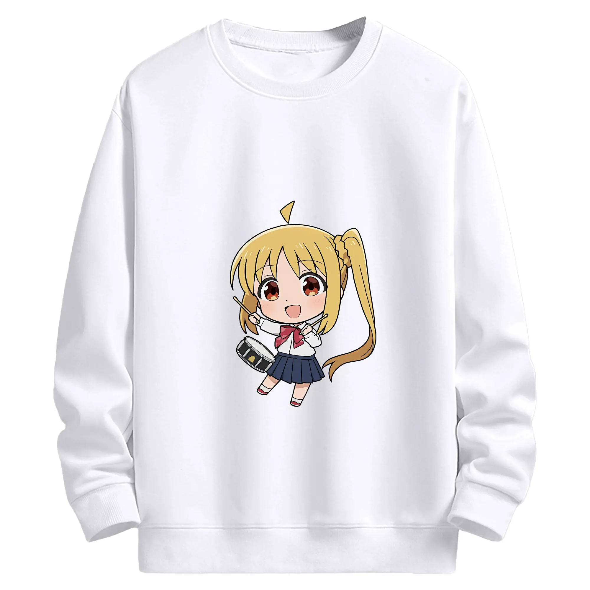 ぼっちざろっく！ グッズ,伊地知虹夏 - 高品質 クルーネック スウェット ・ コットン59％ ポリエステル41％ ・ ユニセックス 長袖 トレーナー ・ カジュアル デイリー スポーツ 散歩用