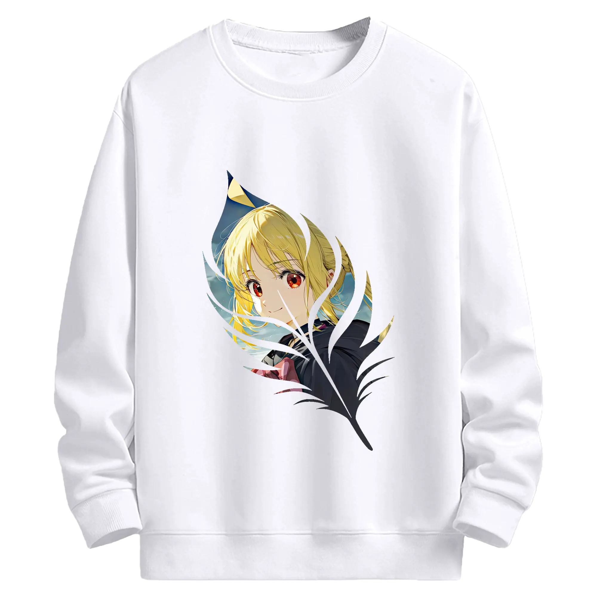 ぼっちざろっく！ グッズ,伊地知虹夏 - 高品質 クルーネック スウェット ・ コットン59％ ポリエステル41％ ・ ユニセックス 長袖 トレーナー ・ カジュアル デイリー スポーツ 散歩用