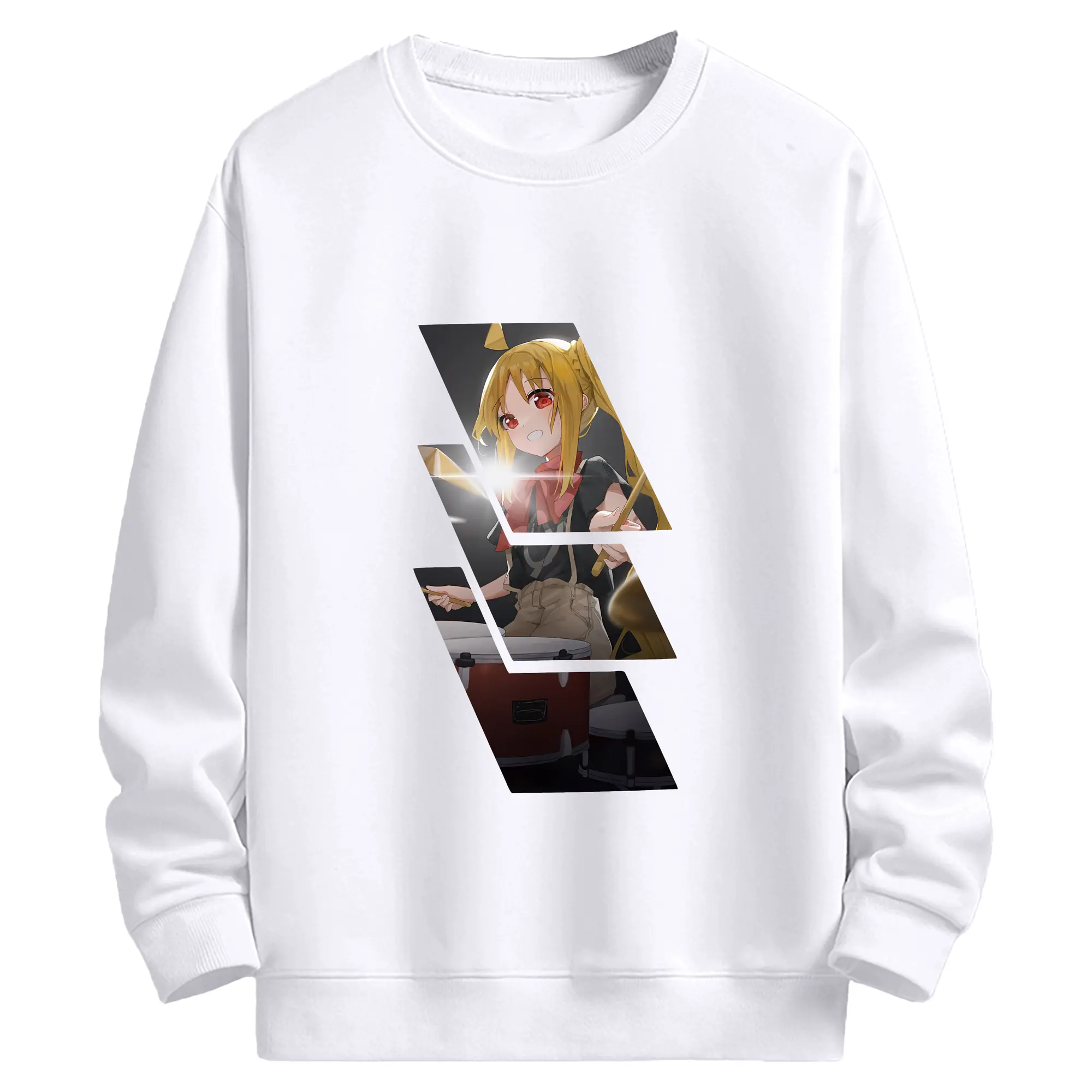 ぼっちざろっく！ グッズ,伊地知虹夏 - 高品質 クルーネック スウェット ・ コットン59％ ポリエステル41％ ・ ユニセックス 長袖 トレーナー ・ カジュアル デイリー スポーツ 散歩用