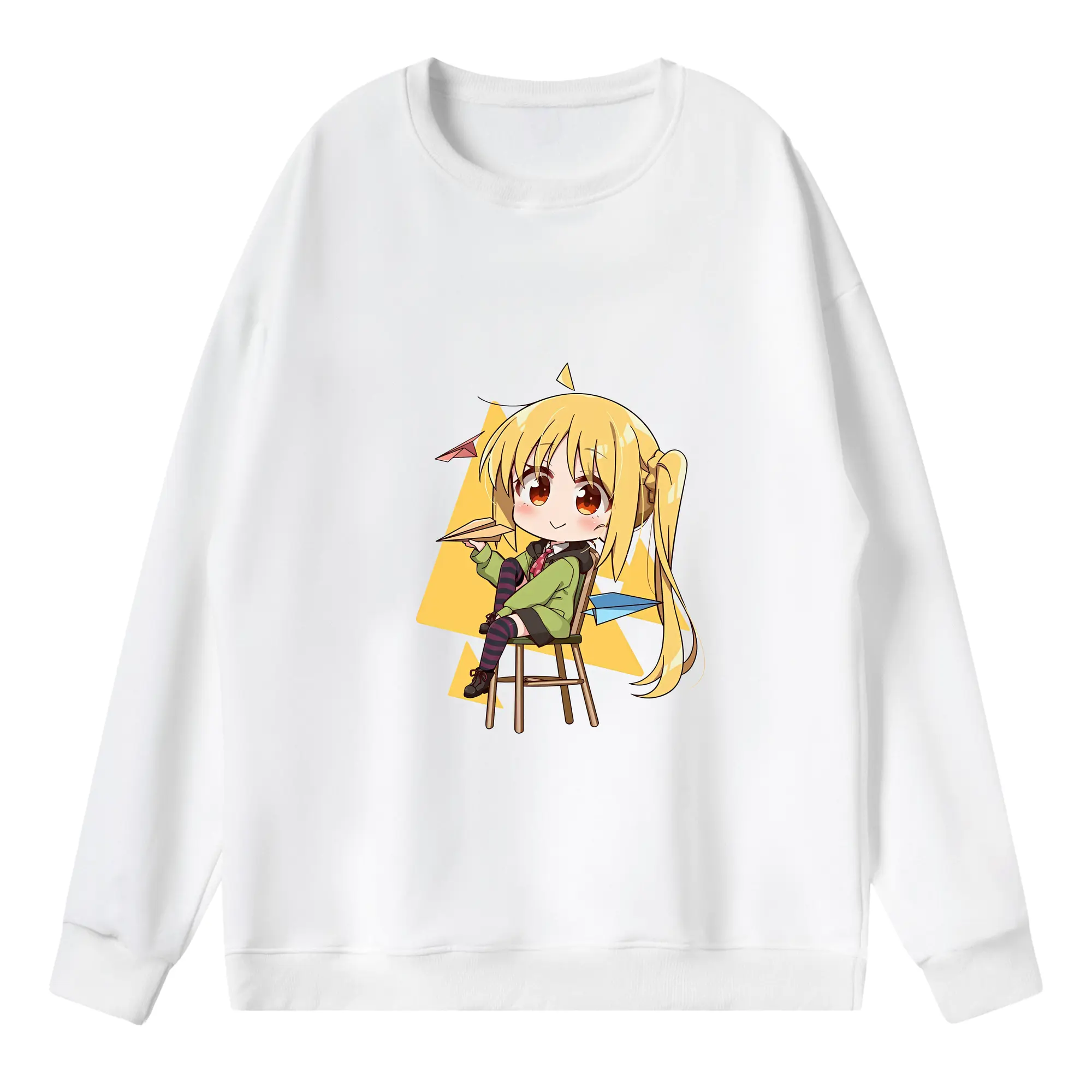 ぼっちざろっく！ グッズ,伊地知虹夏 - 薄手 クルーネック スウェット 裏毛260g · ポリエステル 春秋向け カジュアル 男女兼用 · トレーナー デイリー スポーツ 散歩に最適