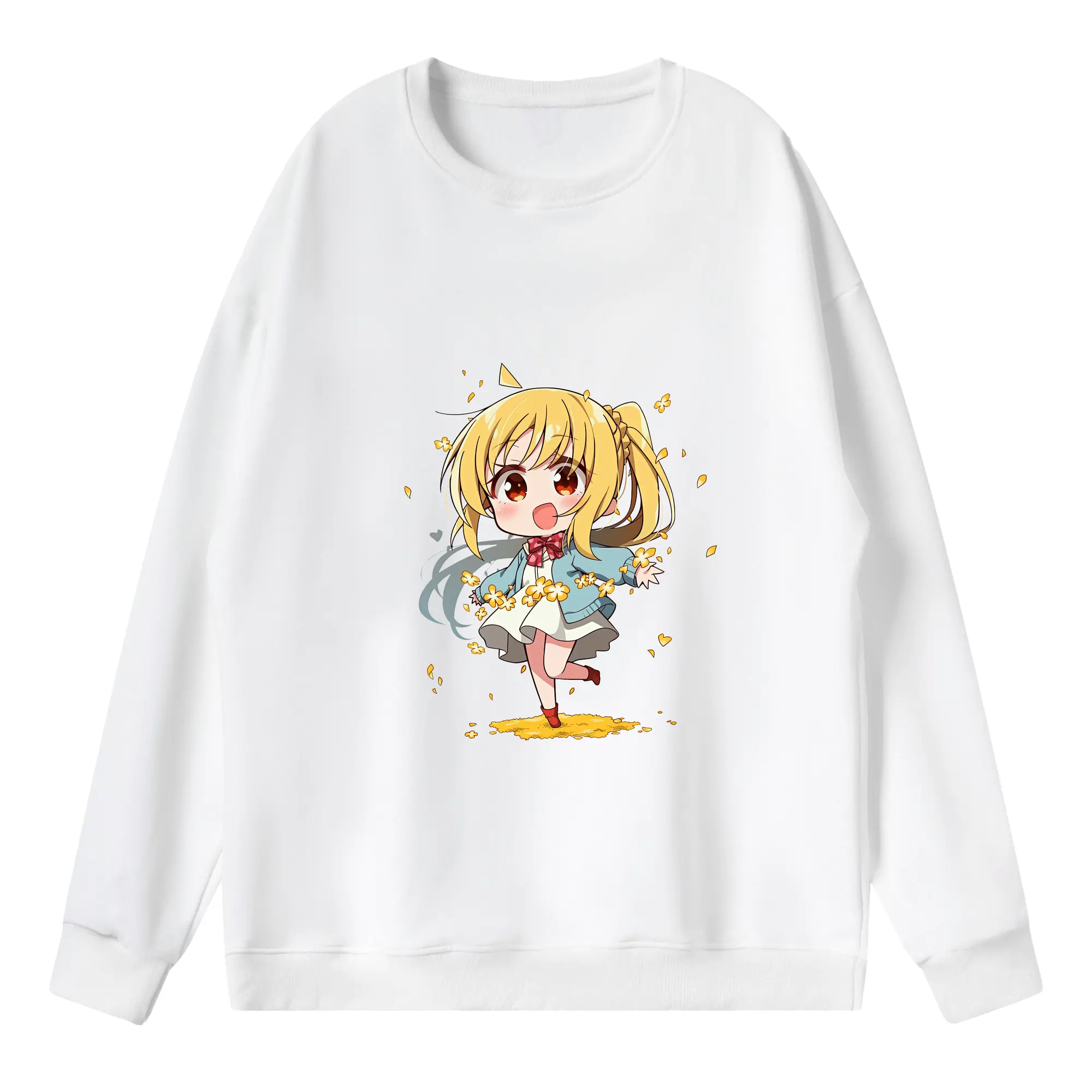 ぼっちざろっく！ グッズ,伊地知虹夏 - 薄手 クルーネック スウェット 裏毛260g · ポリエステル 春秋向け カジュアル 男女兼用 · トレーナー デイリー スポーツ 散歩に最適