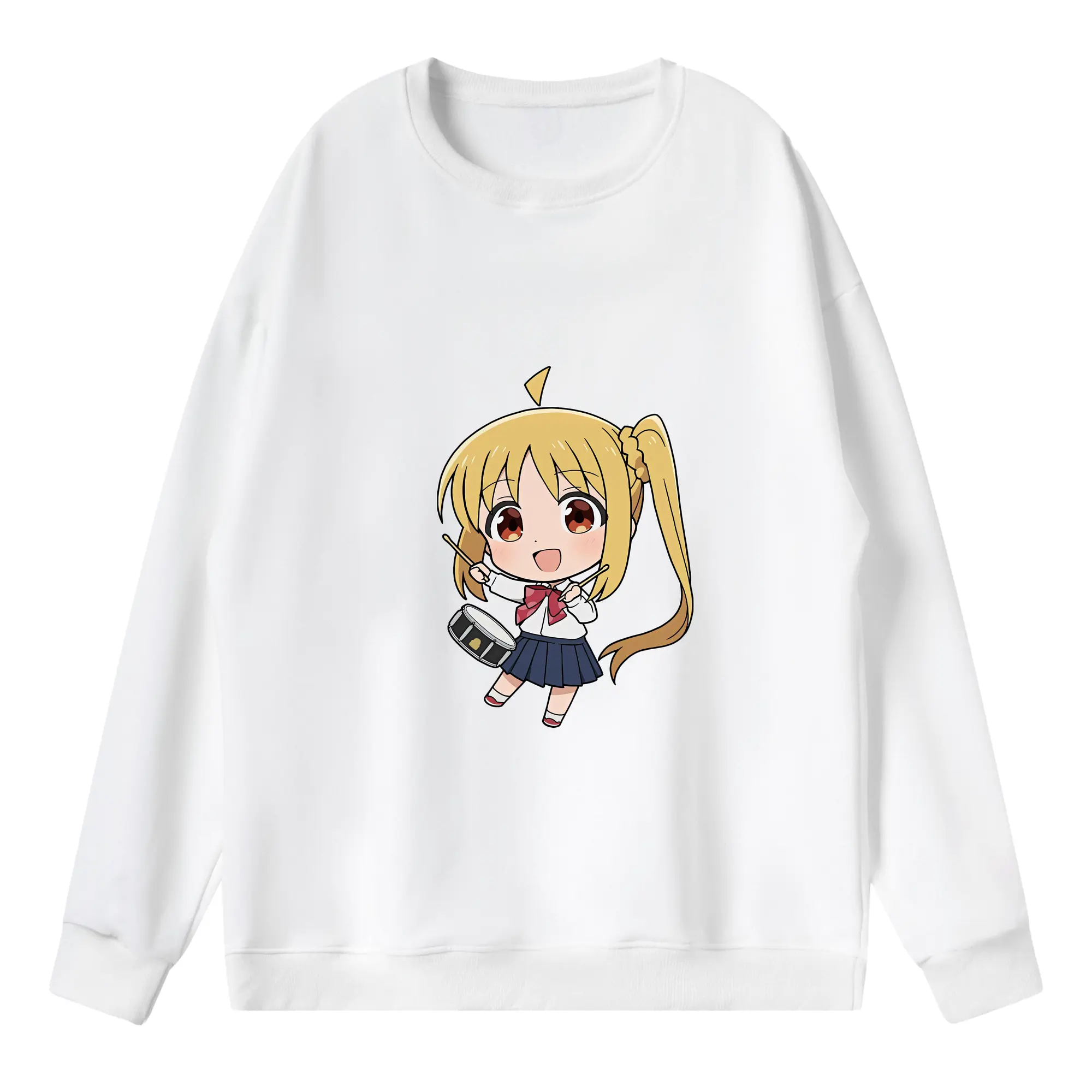 ぼっちざろっく！ グッズ,伊地知虹夏 - 薄手 クルーネック スウェット 裏毛260g · ポリエステル 春秋向け カジュアル 男女兼用 · トレーナー デイリー スポーツ 散歩に最適