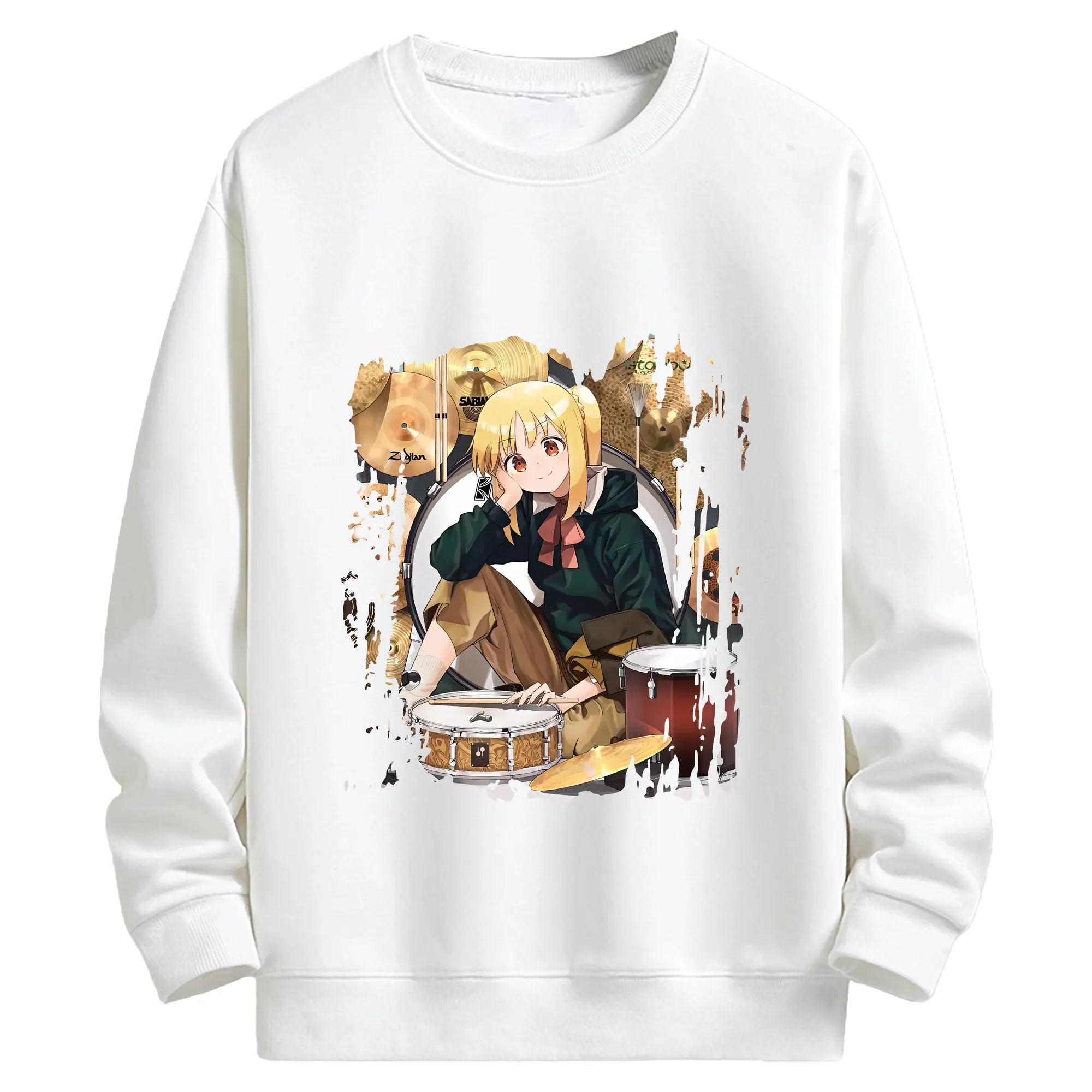 ぼっちざろっく！ グッズ,伊地知虹夏 - キッズ クルーネックスウェットシャツ ・ フロントプリント ・ 綿80％ ポリエステル20％ ・ 快適 通学 スポーツ 日常使い お散歩用