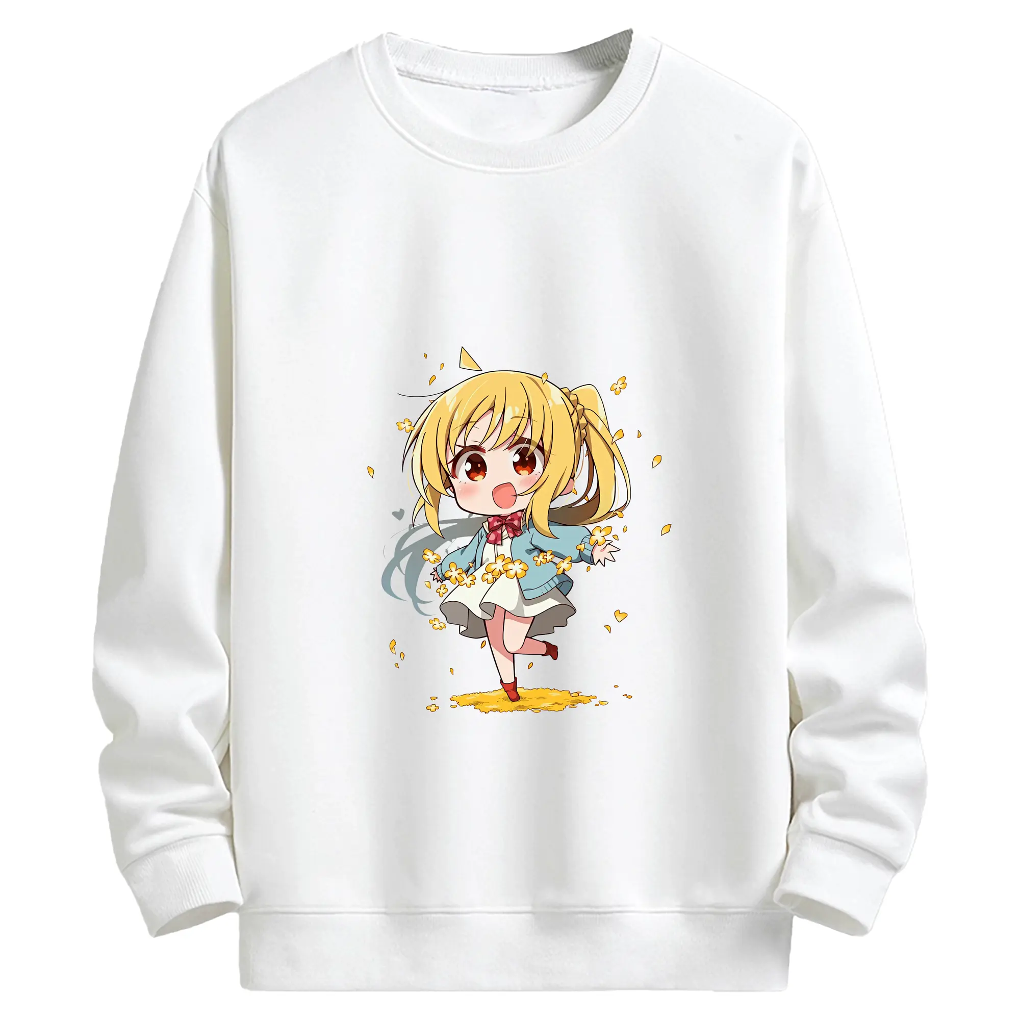 ぼっちざろっく！ グッズ,伊地知虹夏 - キッズ クルーネックスウェットシャツ ・ フロントプリント ・ 綿80％ ポリエステル20％ ・ 快適 通学 スポーツ 日常使い お散歩用