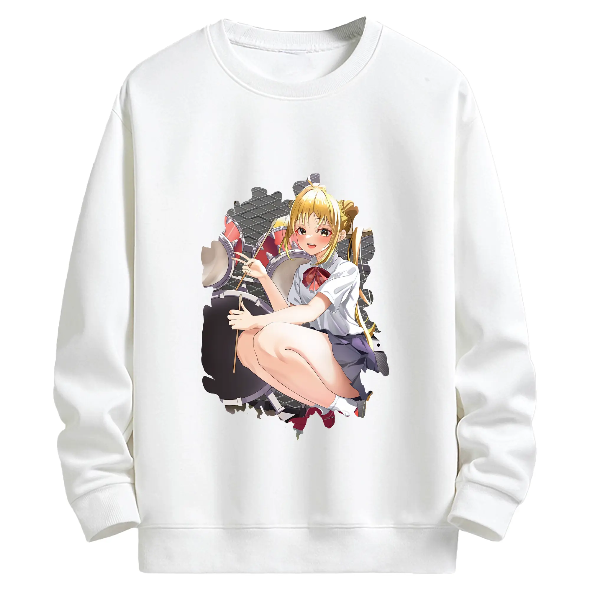 ぼっちざろっく！ グッズ,伊地知虹夏 - キッズ クルーネックスウェットシャツ ・ フロントプリント ・ 綿80％ ポリエステル20％ ・ 快適 通学 スポーツ 日常使い お散歩用