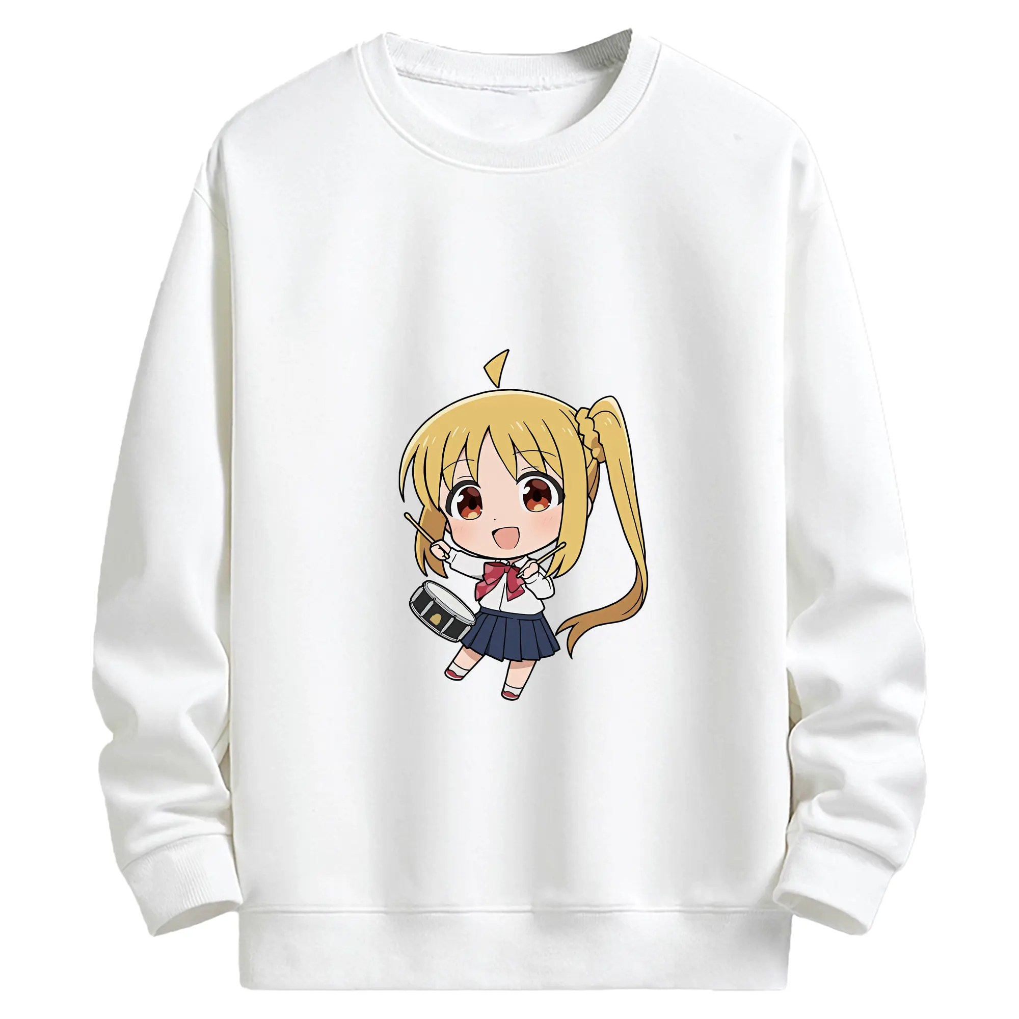 ぼっちざろっく！ グッズ,伊地知虹夏 - キッズ クルーネックスウェットシャツ ・ フロントプリント ・ 綿80％ ポリエステル20％ ・ 快適 通学 スポーツ 日常使い お散歩用