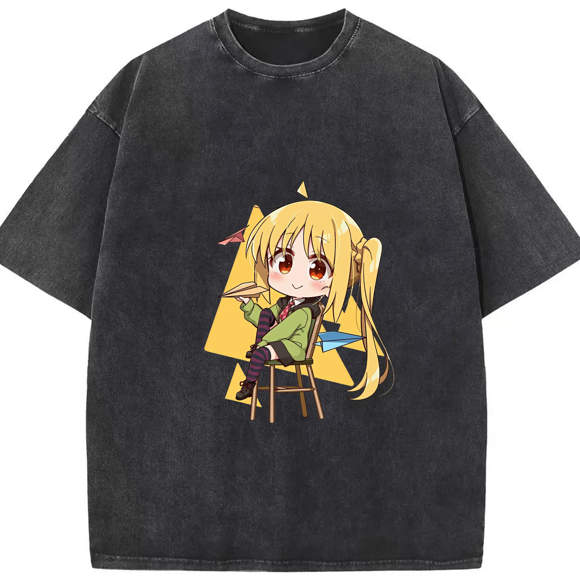 ぼっちざろっく！ グッズ,伊地知虹夏 - 綿100％ ヴィンテージ風 半袖Tシャツ ・ フロントプリント ・ 柔らか肌触り ・ 通気性 快適 ・ スポーツ カジュアル 外出用
