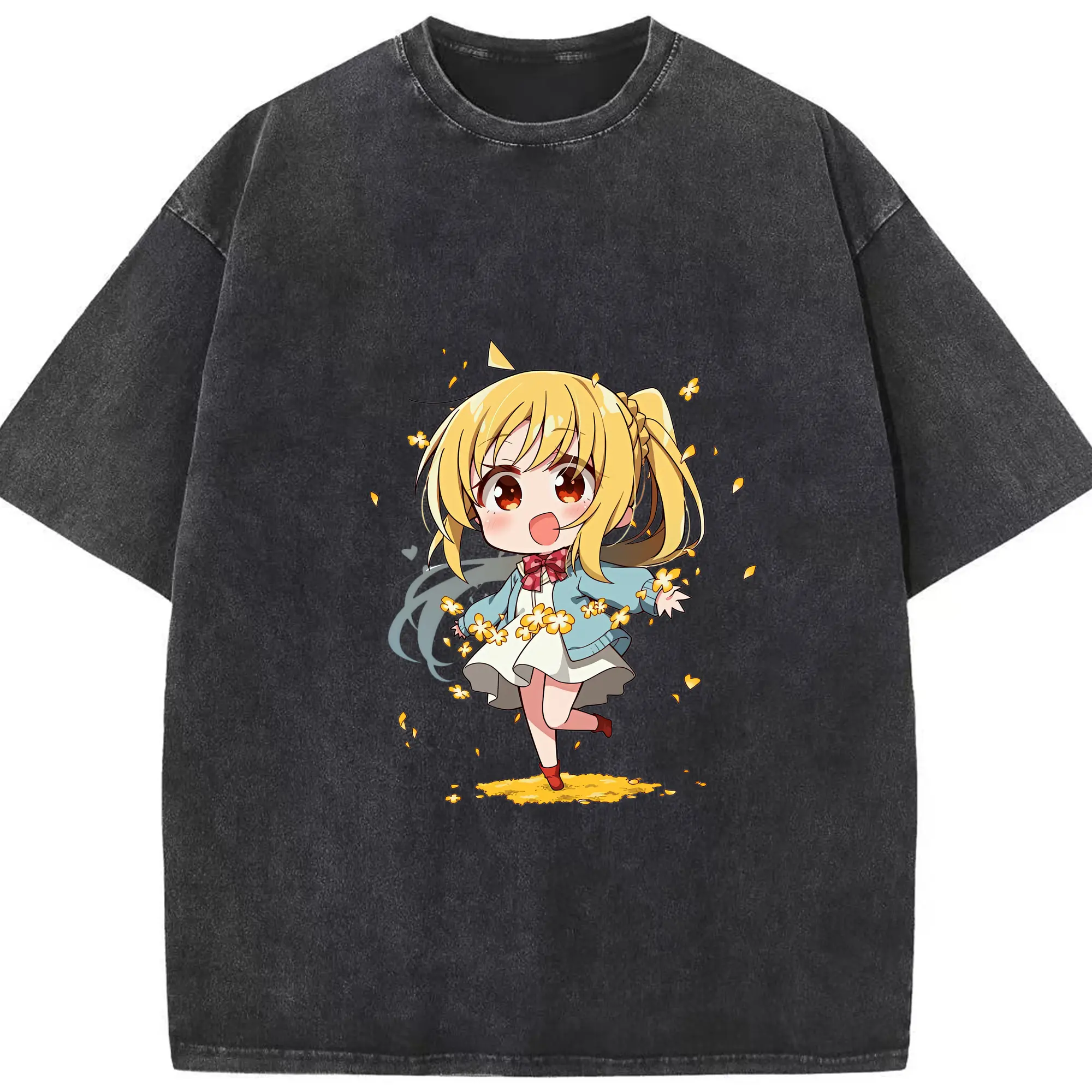 ぼっちざろっく！ グッズ,伊地知虹夏 - 綿100％ ヴィンテージ風 半袖Tシャツ ・ フロントプリント ・ 柔らか肌触り ・ 通気性 快適 ・ スポーツ カジュアル 外出用