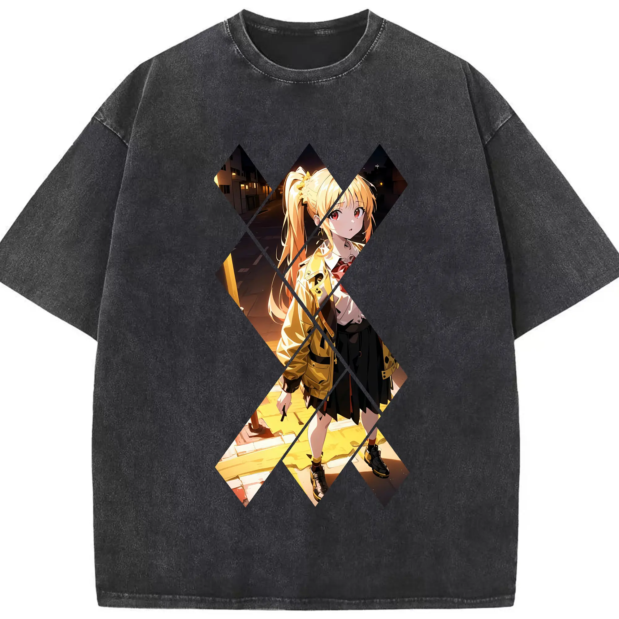 ぼっちざろっく！ グッズ,伊地知虹夏 - 綿100％ ヴィンテージ風 半袖Tシャツ ・ フロントプリント ・ 柔らか肌触り ・ 通気性 快適 ・ スポーツ カジュアル 外出用