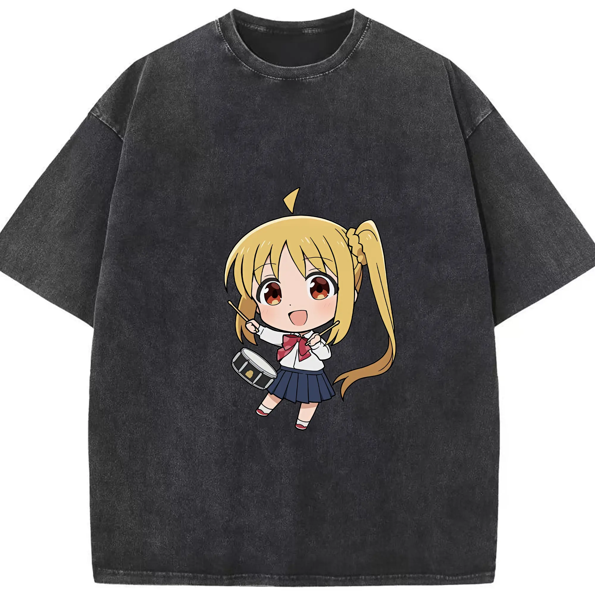 ぼっちざろっく！ グッズ,伊地知虹夏 - 綿100％ ヴィンテージ風 半袖Tシャツ ・ フロントプリント ・ 柔らか肌触り ・ 通気性 快適 ・ スポーツ カジュアル 外出用