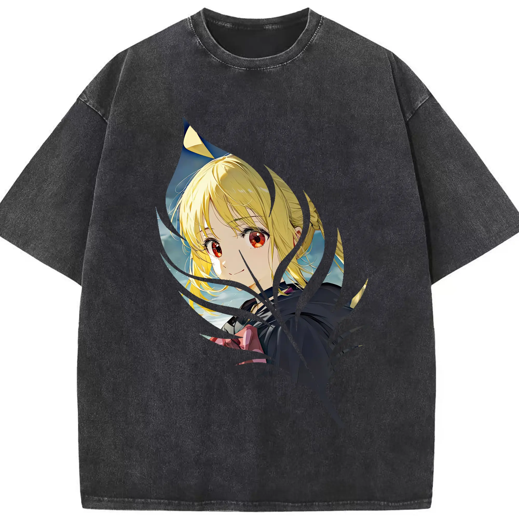 ぼっちざろっく！ グッズ,伊地知虹夏 - 綿100％ ヴィンテージ風 半袖Tシャツ ・ フロントプリント ・ 柔らか肌触り ・ 通気性 快適 ・ スポーツ カジュアル 外出用