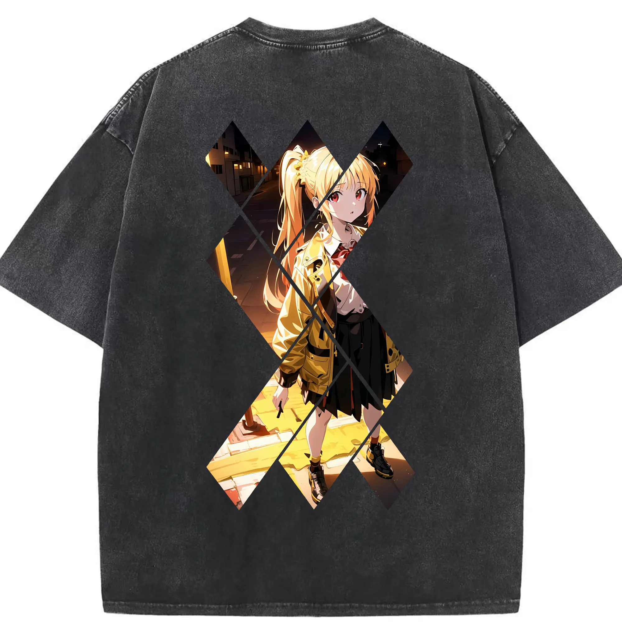 ぼっちざろっく！ グッズ,伊地知虹夏 - 綿100％ ヴィンテージ風 半袖Tシャツ ・ 背面プリント ・ 柔らか肌触り ・ 通気性 快適 ・ スポーツ カジュアル 外出用