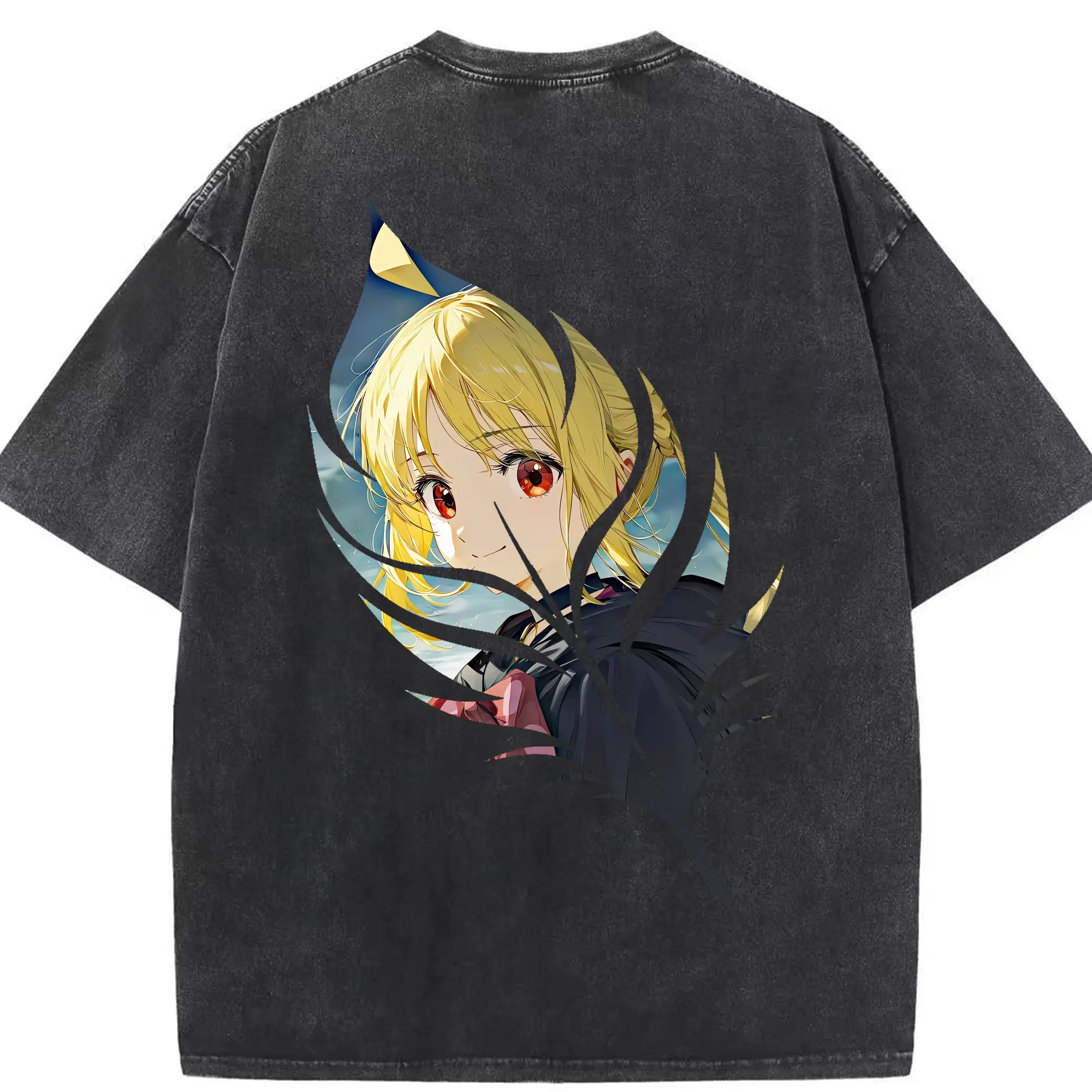 ぼっちざろっく！ グッズ,伊地知虹夏 - 綿100％ ヴィンテージ風 半袖Tシャツ ・ 背面プリント ・ 柔らか肌触り ・ 通気性 快適 ・ スポーツ カジュアル 外出用