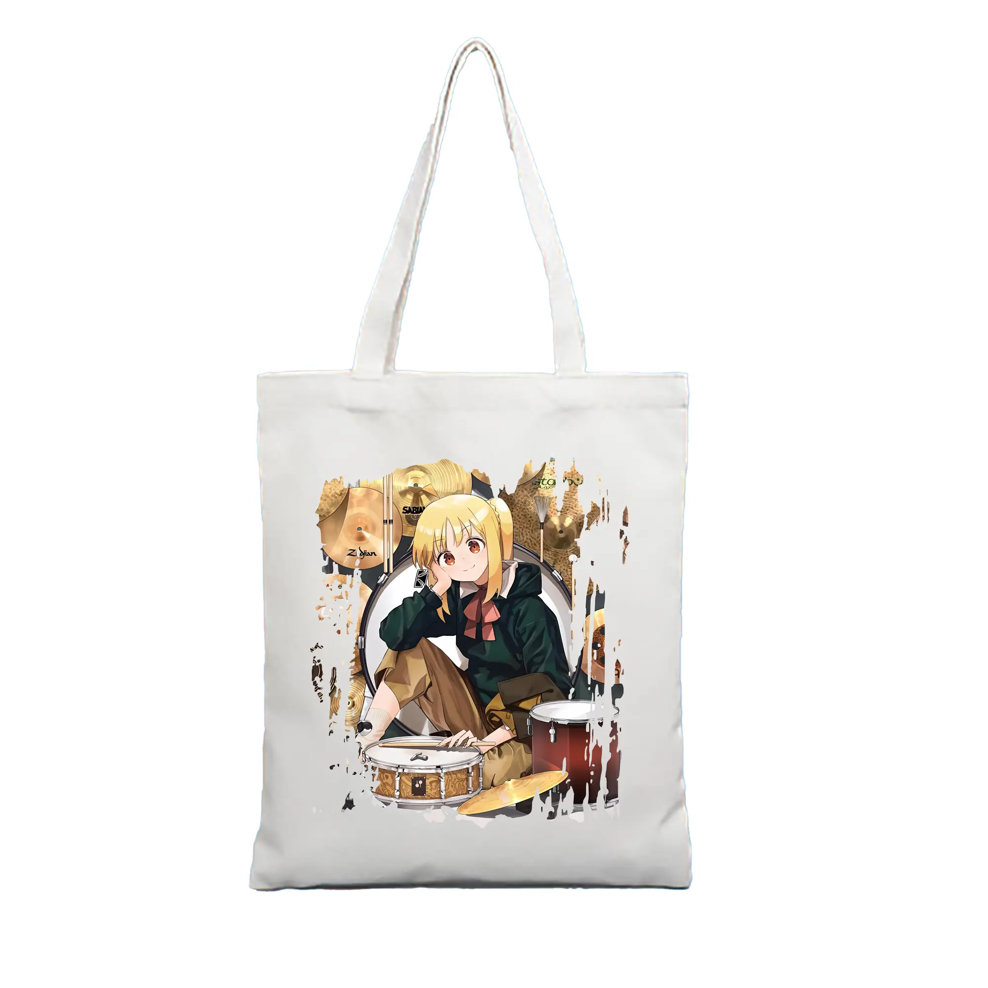 ぼっちざろっく！ グッズ,伊地知虹夏 - 縦型キャンバス手提げバッグ（トートバッグ） ・ キャンバス素材 ・ ショッピング用 ・ 軽量 丈夫 お手入れ簡単