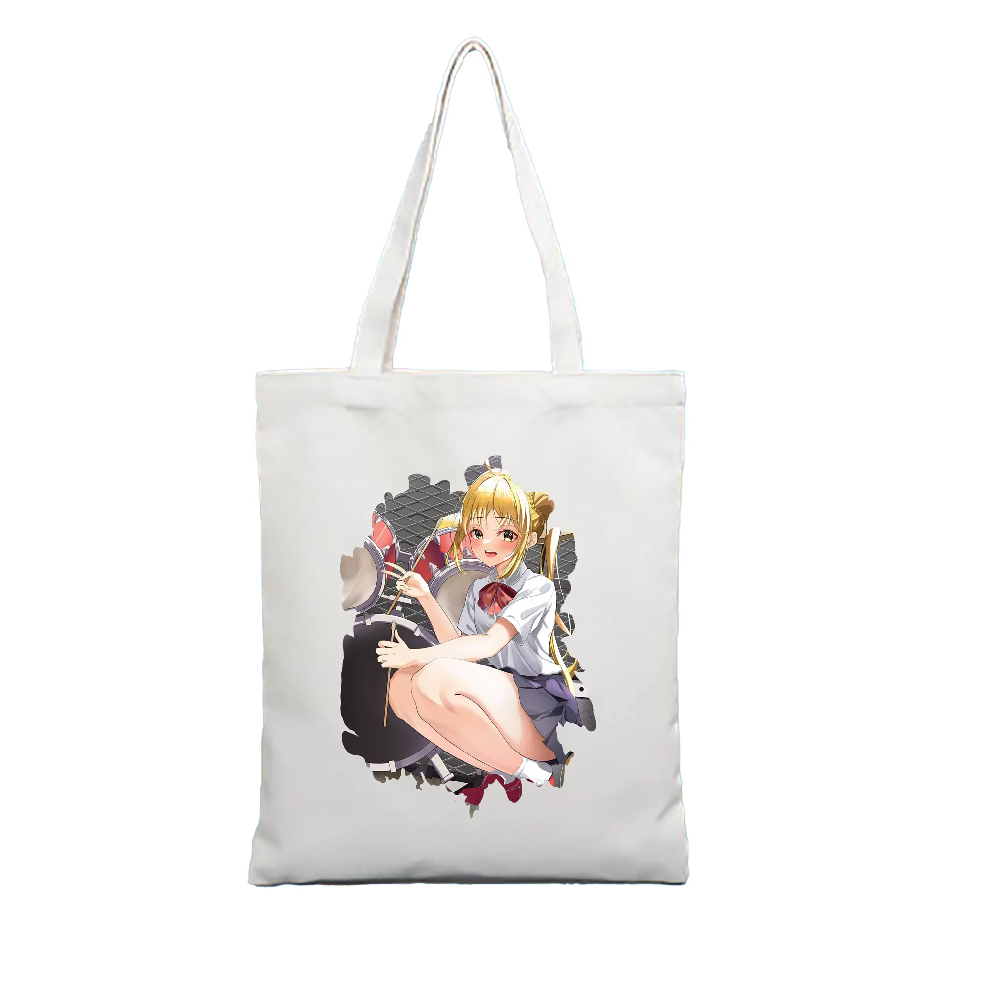 ぼっちざろっく！ グッズ,伊地知虹夏 - 縦型キャンバス手提げバッグ（トートバッグ） ・ キャンバス素材 ・ ショッピング用 ・ 軽量 丈夫 お手入れ簡単