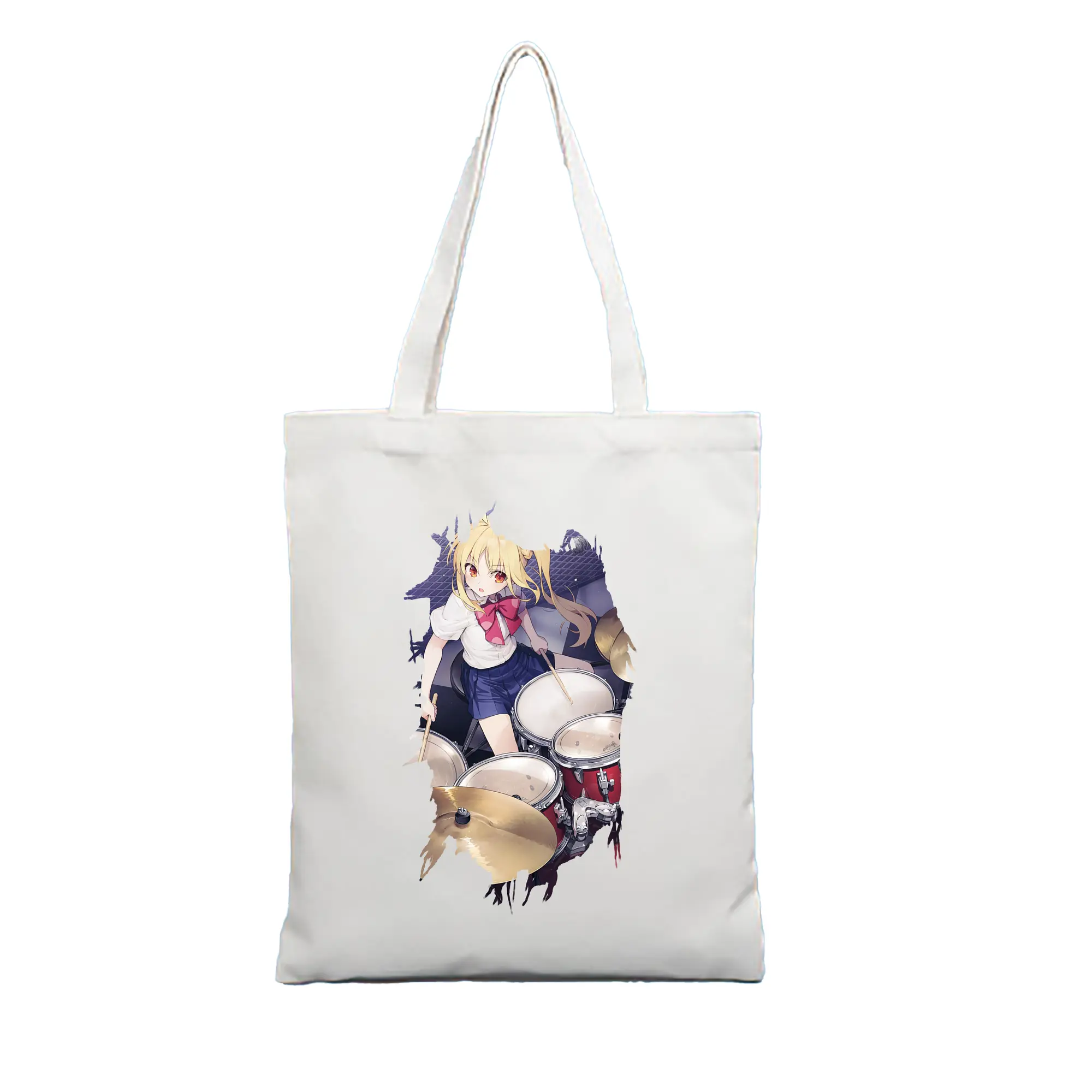 ぼっちざろっく！ グッズ,伊地知虹夏 - 縦型キャンバス手提げバッグ（トートバッグ） ・ キャンバス素材 ・ ショッピング用 ・ 軽量 丈夫 お手入れ簡単