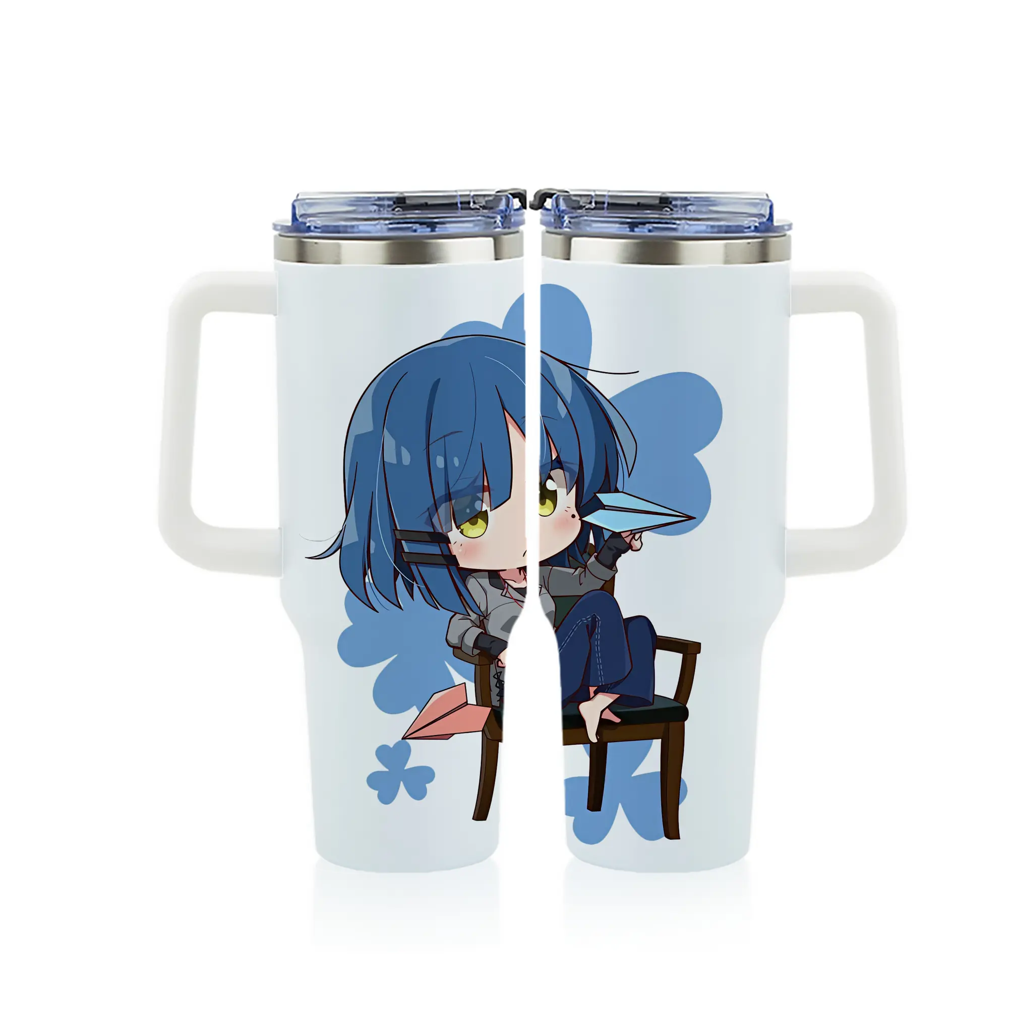 ぼっちざろっく！ グッズ,山田リョウ - 1200mL フルプリント車用タンブラー ・ 304ステンレス 内側 ・ 201ステンレス 外側 ・ 保温 保冷 ・ 通勤 ドライブ アウトドア用