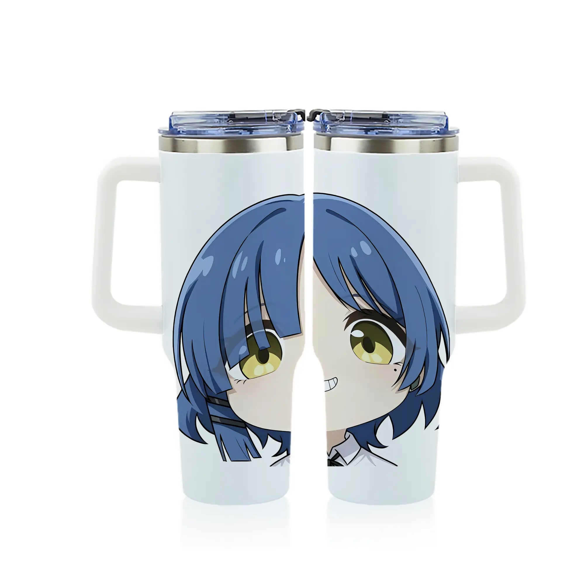 ぼっちざろっく！ グッズ,山田リョウ - 1200mL フルプリント車用タンブラー ・ 304ステンレス 内側 ・ 201ステンレス 外側 ・ 保温 保冷 ・ 通勤 ドライブ アウトドア用