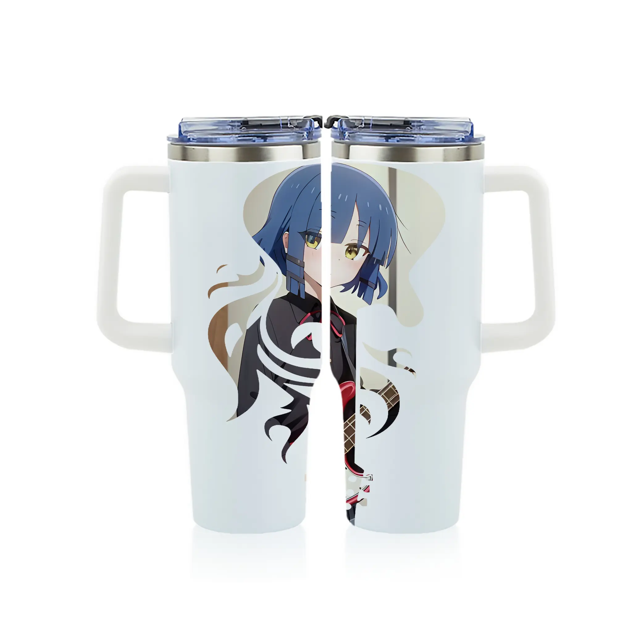 ぼっちざろっく！ グッズ,山田リョウ - 1200mL フルプリント車用タンブラー ・ 304ステンレス 内側 ・ 201ステンレス 外側 ・ 保温 保冷 ・ 通勤 ドライブ アウトドア用