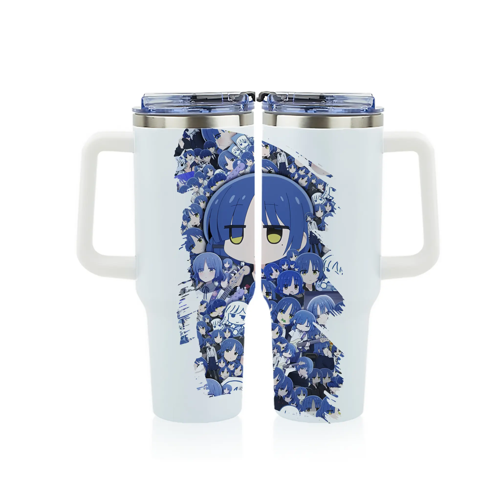 ぼっちざろっく！ グッズ,山田リョウ - 1200mL フルプリント車用タンブラー ・ 304ステンレス 内側 ・ 201ステンレス 外側 ・ 保温 保冷 ・ 通勤 ドライブ アウトドア用