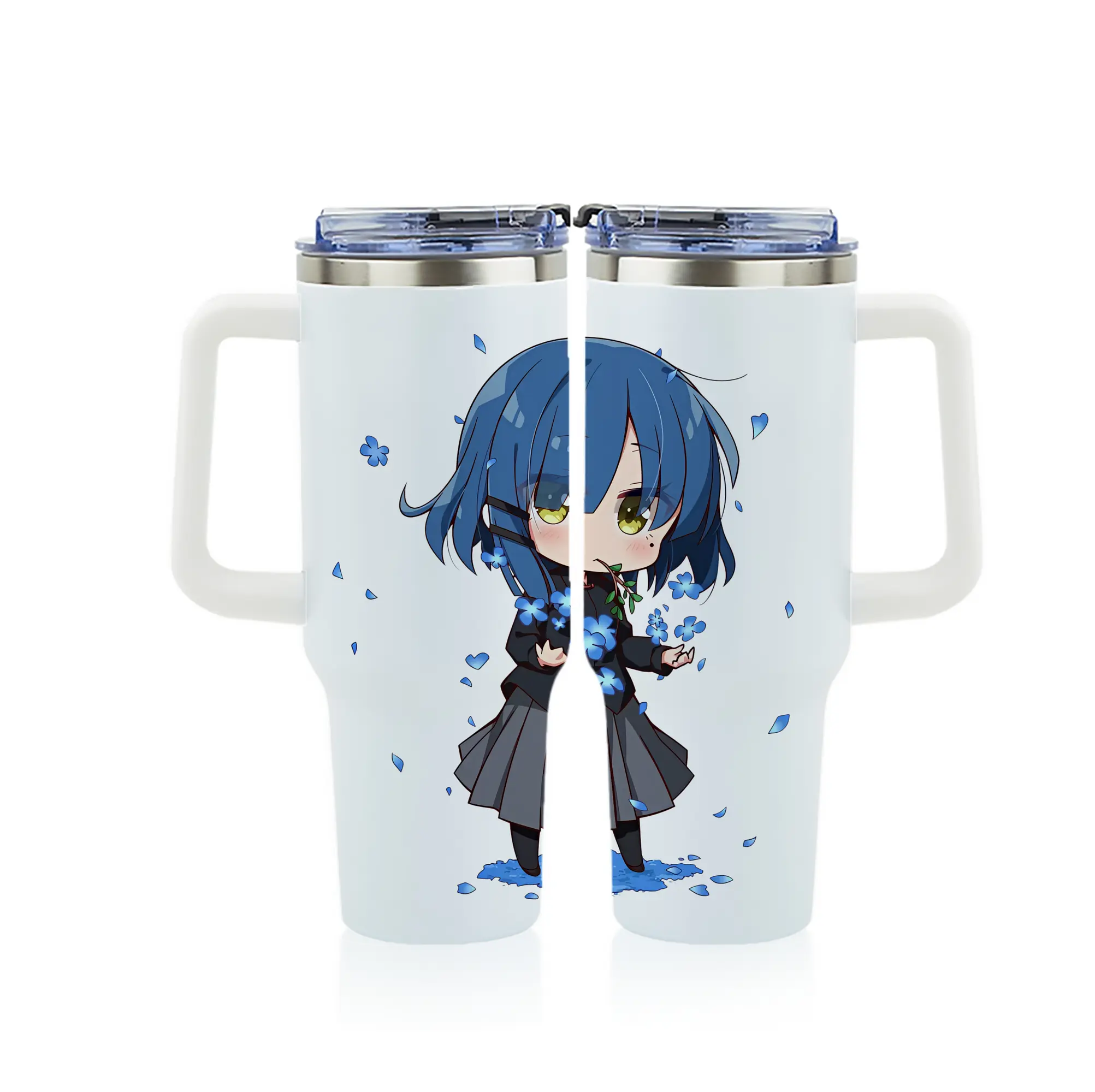 ぼっちざろっく！ グッズ,山田リョウ - 1200mL フルプリント車用タンブラー ・ 304ステンレス 内側 ・ 201ステンレス 外側 ・ 保温 保冷 ・ 通勤 ドライブ アウトドア用