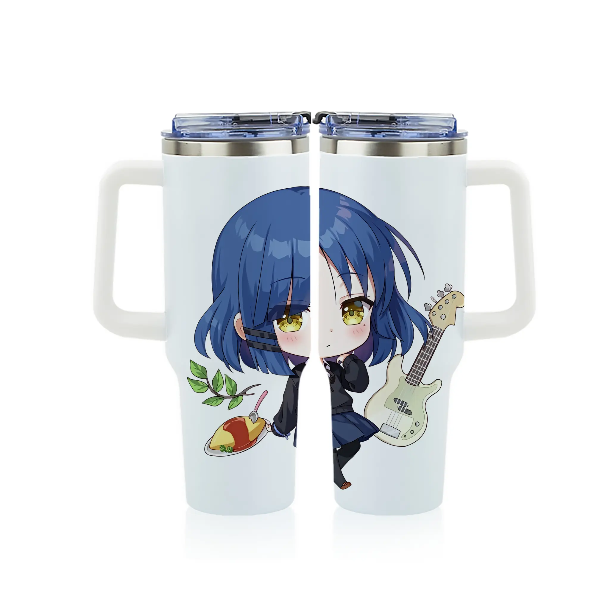 ぼっちざろっく！ グッズ,山田リョウ - 1200mL フルプリント車用タンブラー ・ 304ステンレス 内側 ・ 201ステンレス 外側 ・ 保温 保冷 ・ 通勤 ドライブ アウトドア用