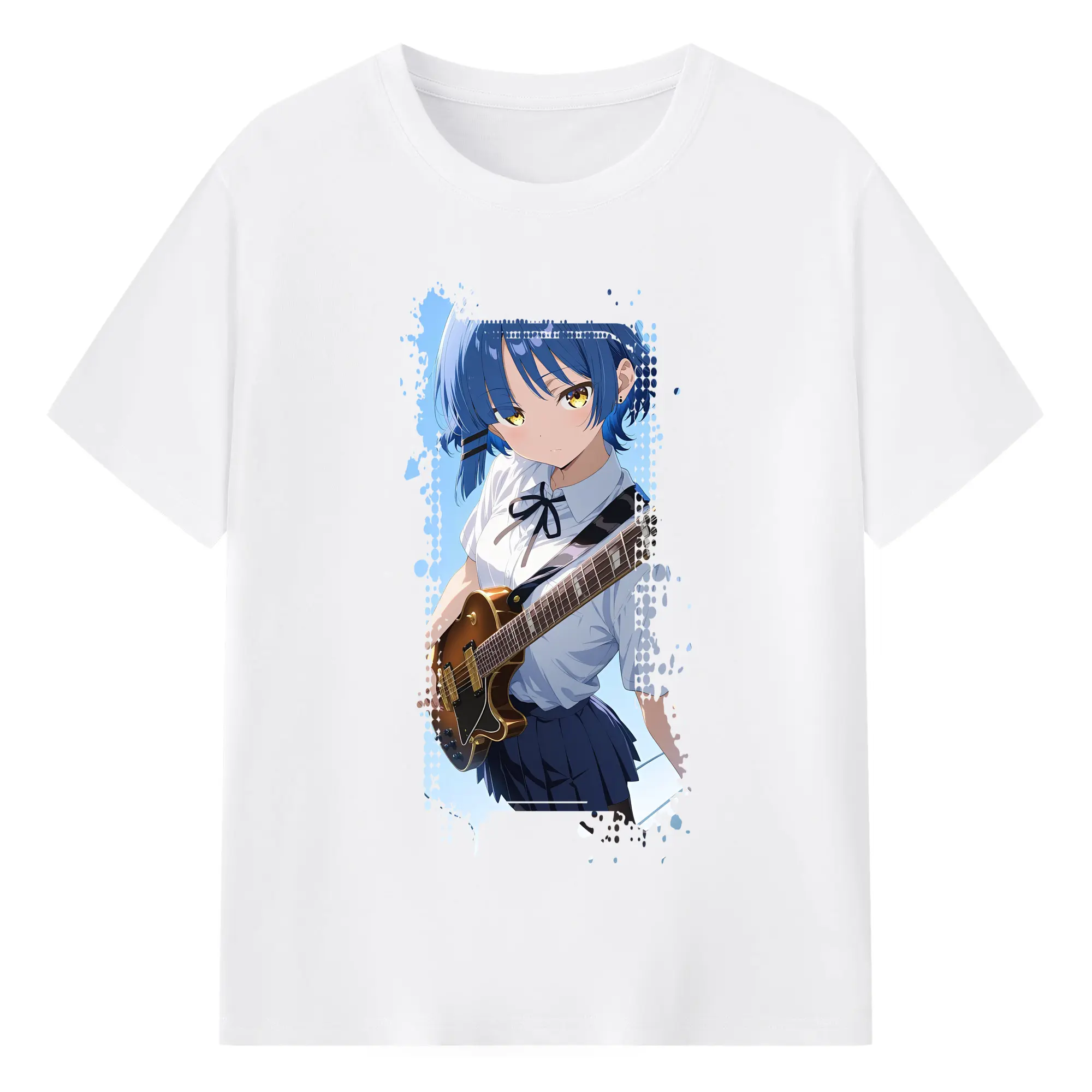 ぼっちざろっく！ グッズ,山田リョウ - 綿100％ 半袖Tシャツ ・ フロントプリント ・ 快適 通気性 ・ 日常使い 散歩 スポーツ用