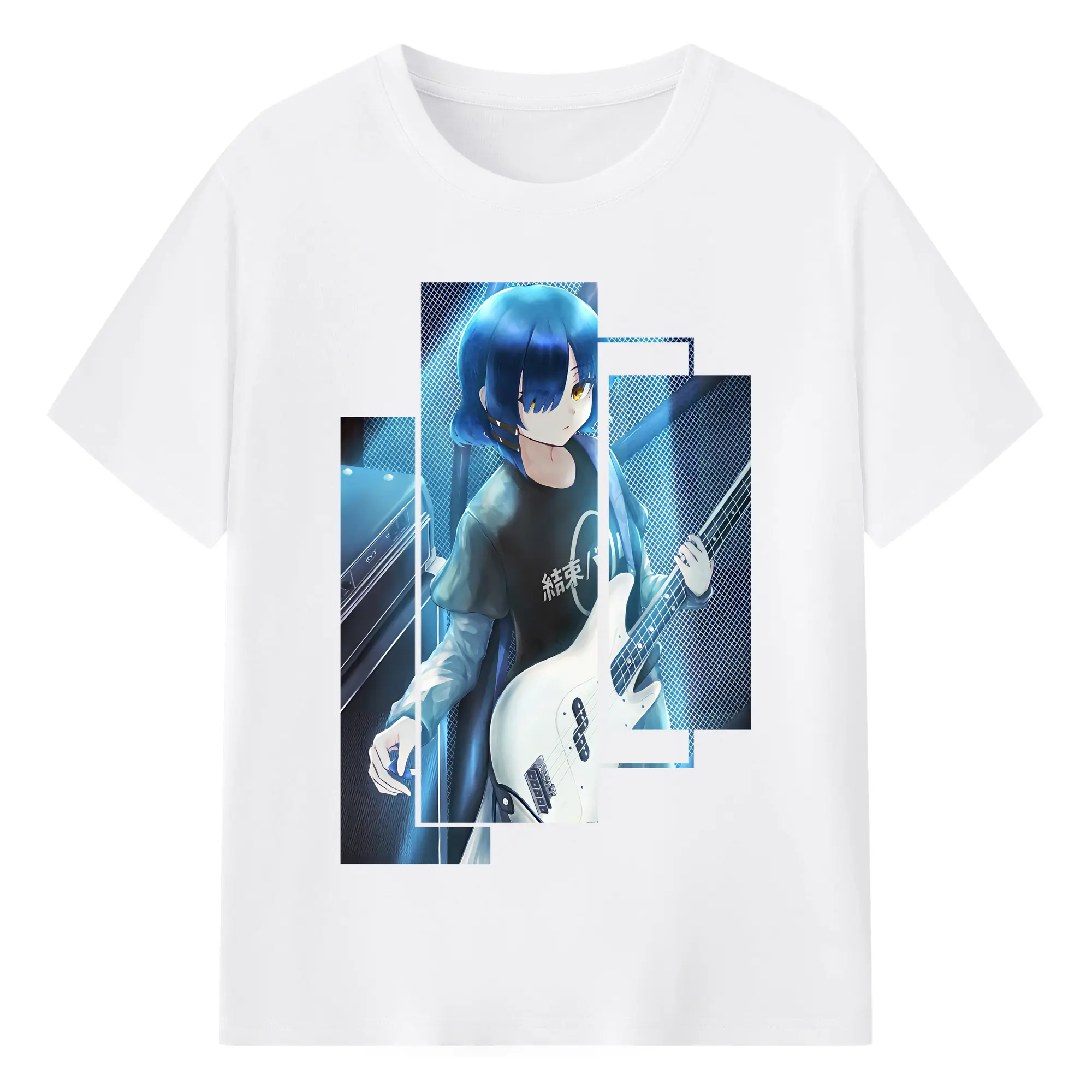 ぼっちざろっく！ グッズ,山田リョウ - 綿100％ 半袖Tシャツ ・ フロントプリント ・ 快適 通気性 ・ 日常使い 散歩 スポーツ用