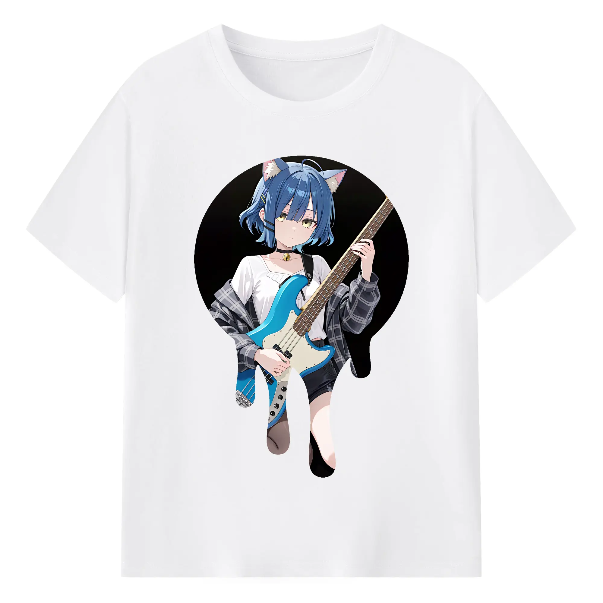 ぼっちざろっく！ グッズ,山田リョウ - 綿100％ 半袖Tシャツ ・ フロントプリント ・ 快適 通気性 ・ 日常使い 散歩 スポーツ用