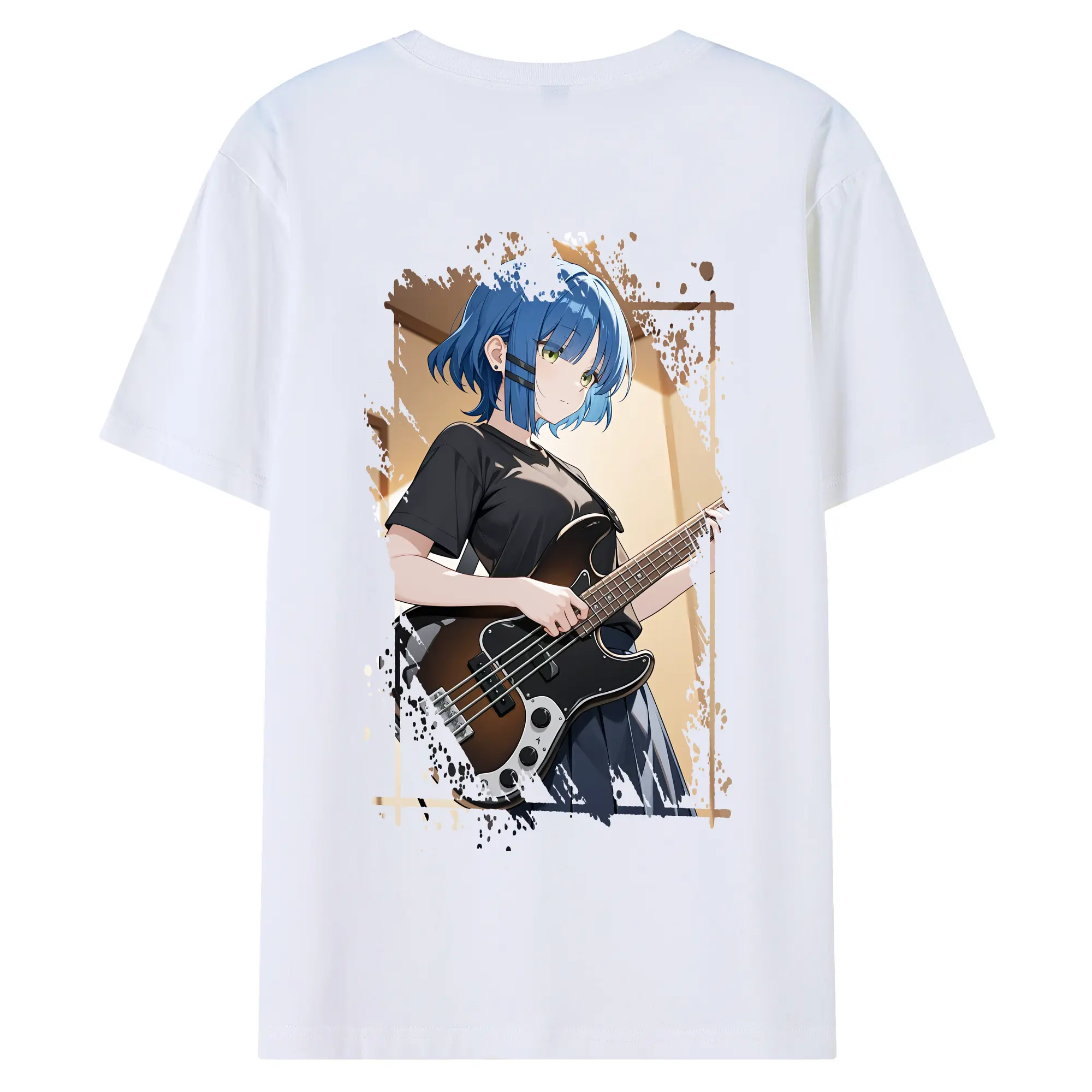 ぼっちざろっく！ グッズ,山田リョウ - 綿100％ 半袖Tシャツ ・ バックプリント ・ 快適 通気性 ・ 日常使い 散歩 スポーツ用