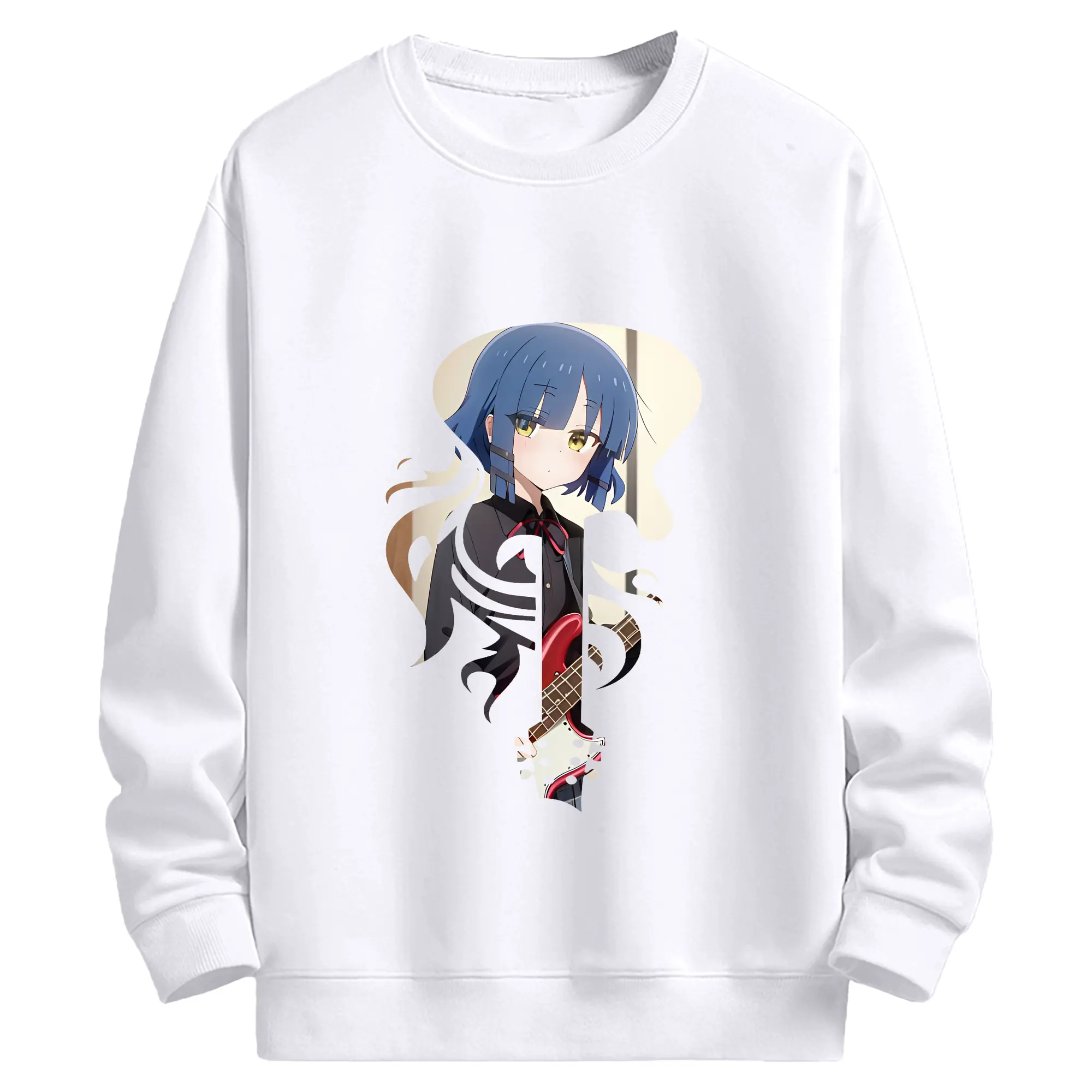 ぼっちざろっく！ グッズ,山田リョウ - 高品質 クルーネック スウェット ・ コットン59％ ポリエステル41％ ・ ユニセックス 長袖 トレーナー ・ カジュアル デイリー スポーツ 散歩用