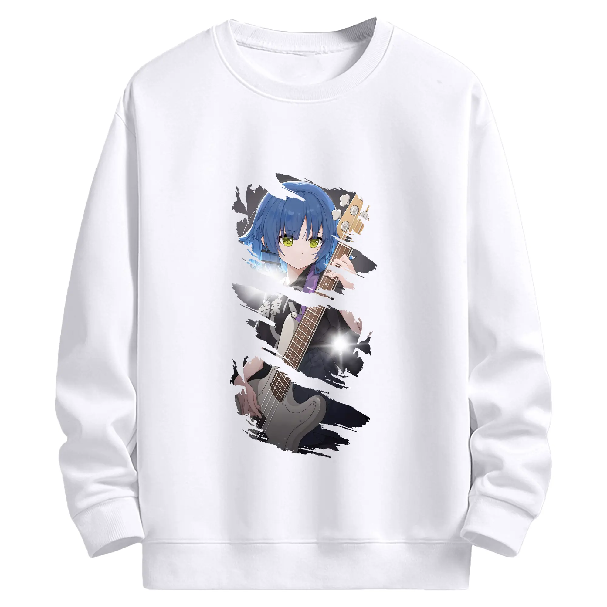 ぼっちざろっく！ グッズ,山田リョウ - 高品質 クルーネック スウェット ・ コットン59％ ポリエステル41％ ・ ユニセックス 長袖 トレーナー ・ カジュアル デイリー スポーツ 散歩用