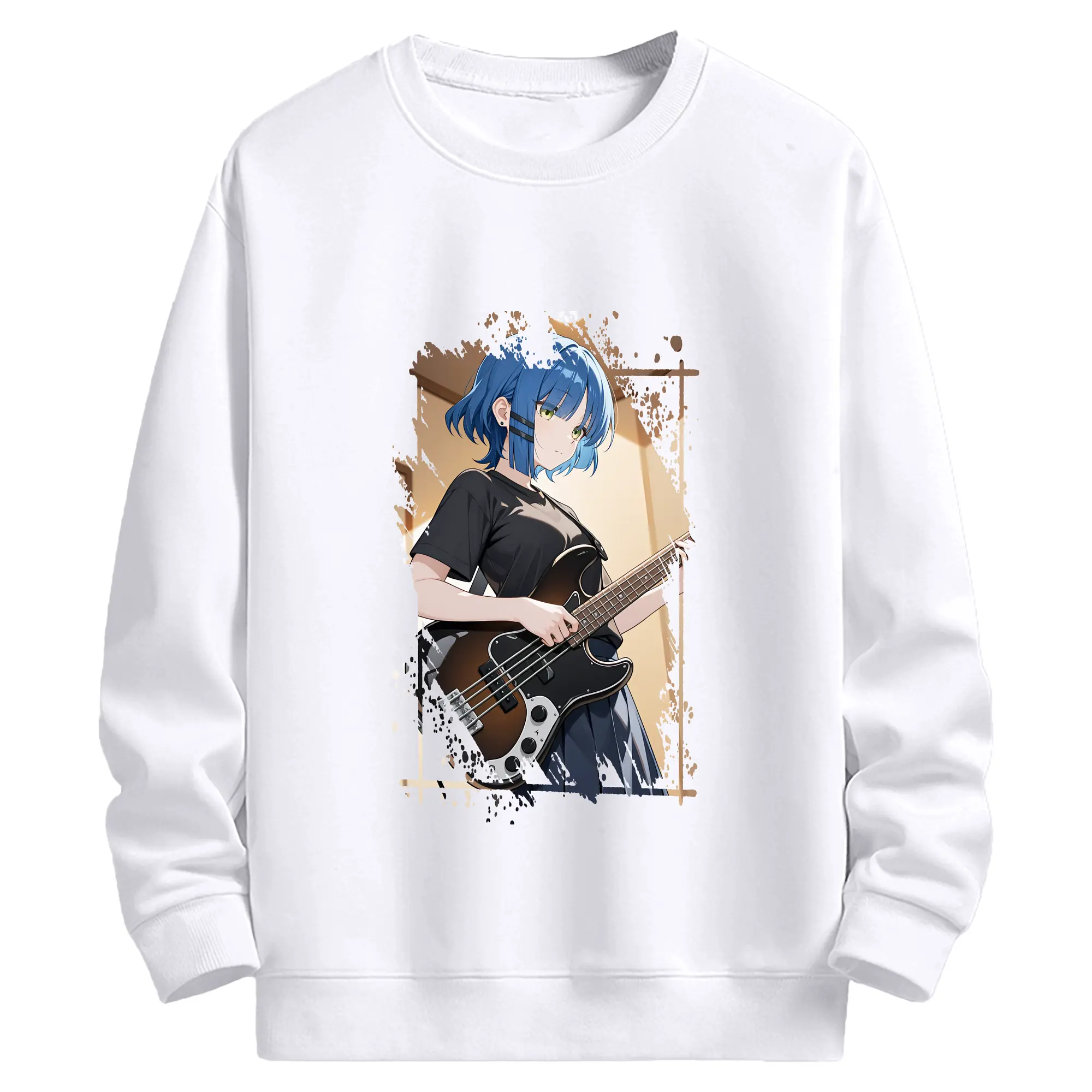 ぼっちざろっく！ グッズ,山田リョウ - 高品質 クルーネック スウェット ・ コットン59％ ポリエステル41％ ・ ユニセックス 長袖 トレーナー ・ カジュアル デイリー スポーツ 散歩用