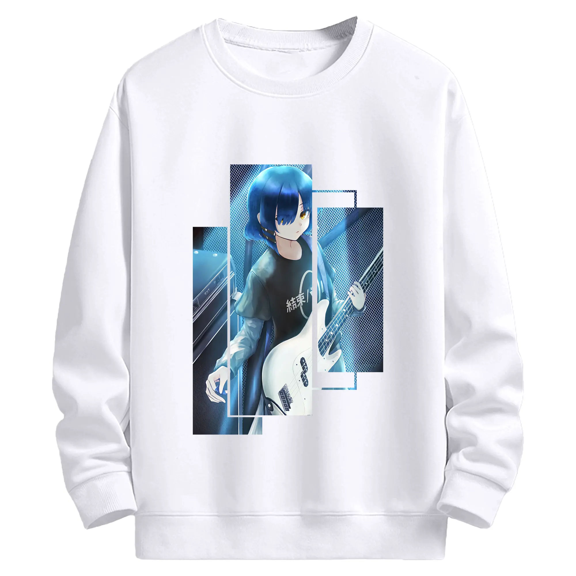 ぼっちざろっく！ グッズ,山田リョウ - 高品質 クルーネック スウェット ・ コットン59％ ポリエステル41％ ・ ユニセックス 長袖 トレーナー ・ カジュアル デイリー スポーツ 散歩用