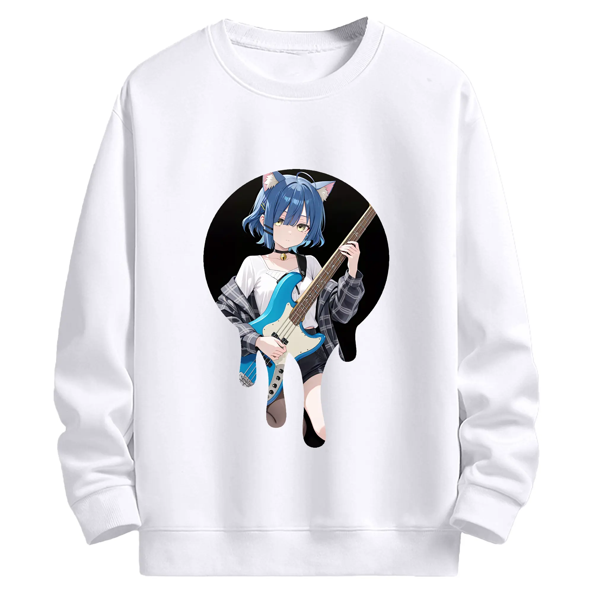 ぼっちざろっく！ グッズ,山田リョウ - 高品質 クルーネック スウェット ・ コットン59％ ポリエステル41％ ・ ユニセックス 長袖 トレーナー ・ カジュアル デイリー スポーツ 散歩用